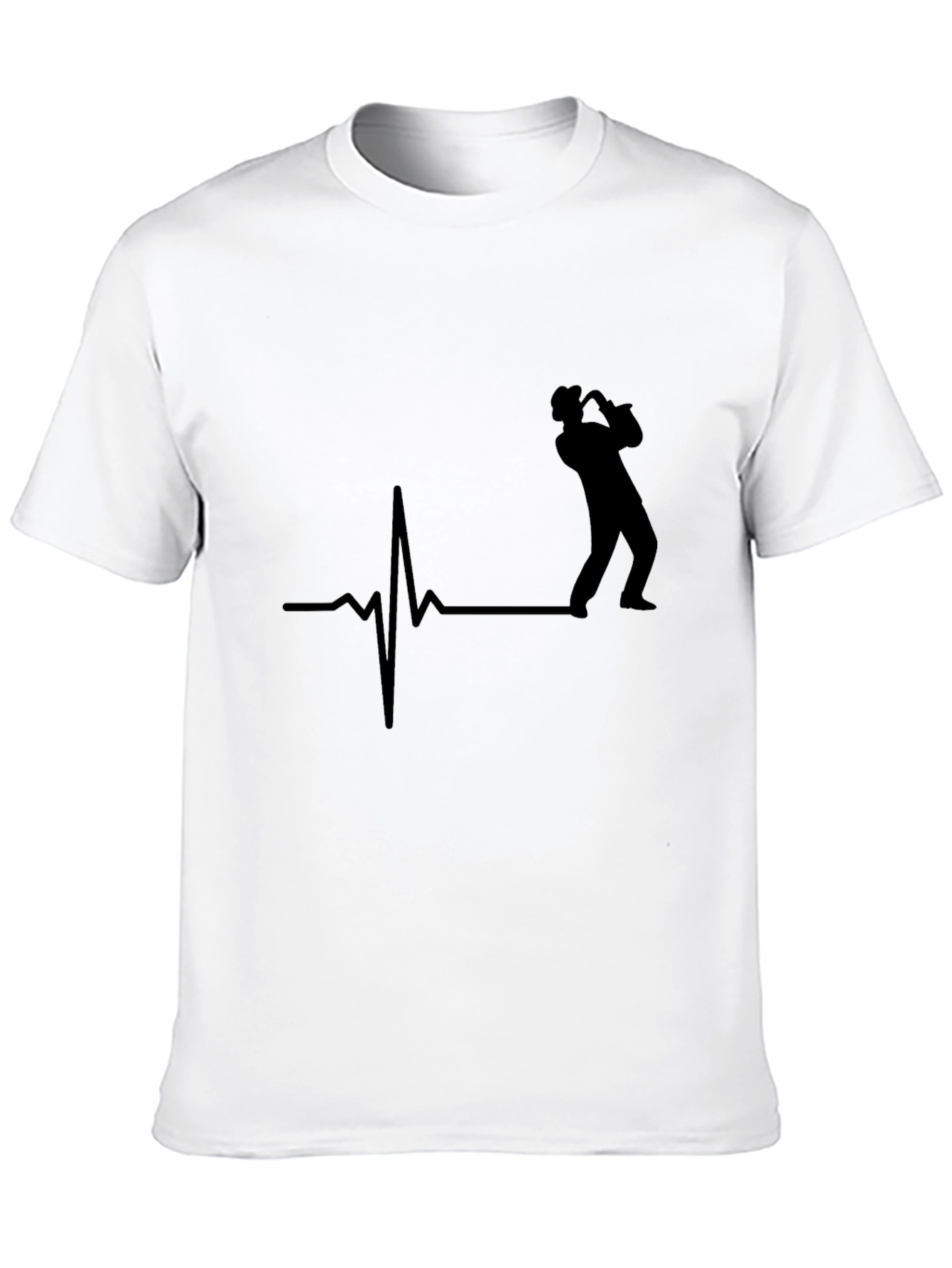 Saxophone Heartbeat T-Shirt - Music Lover Tee