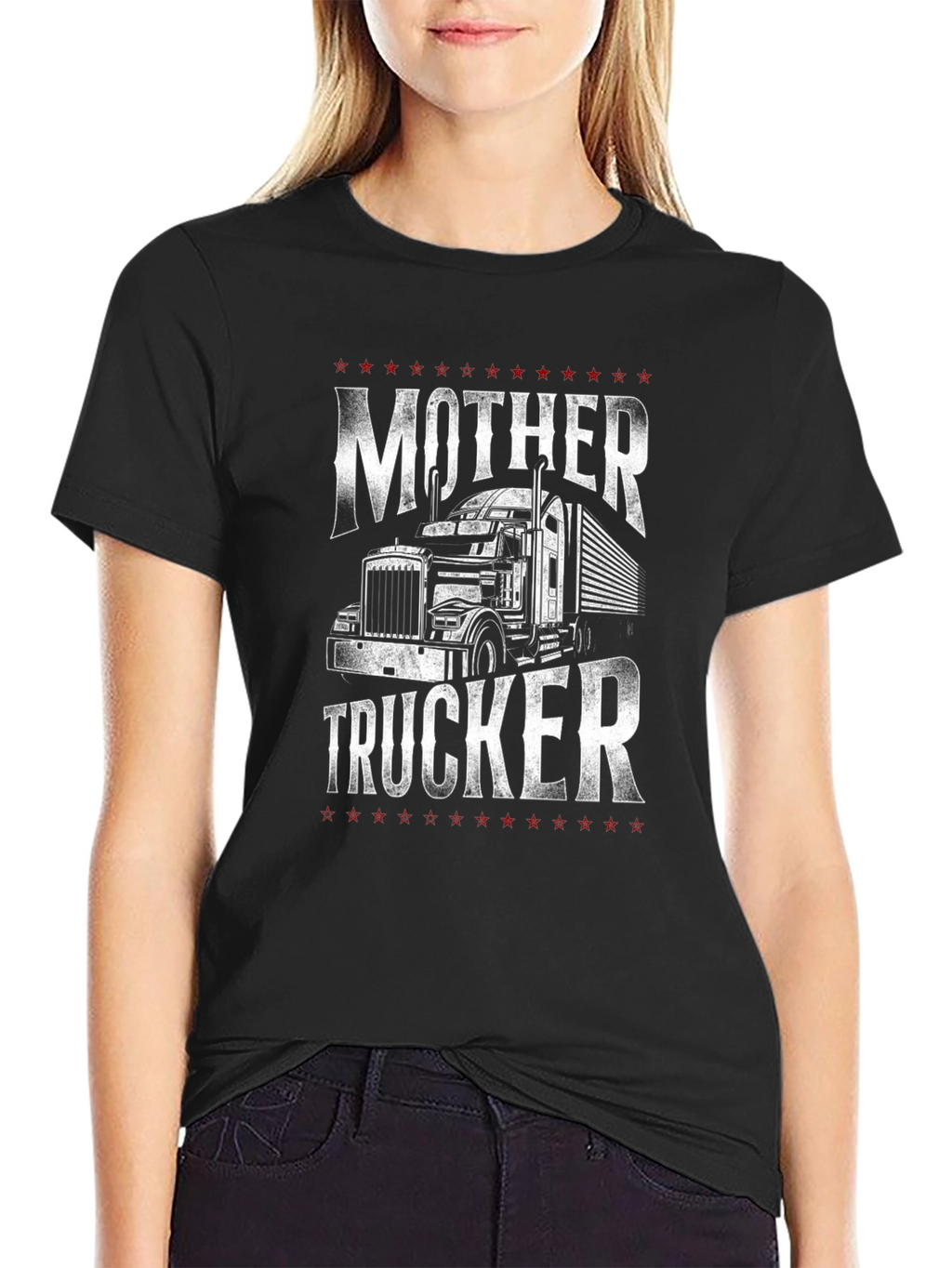 Mother Trucker Graphic T-Shirt - Black