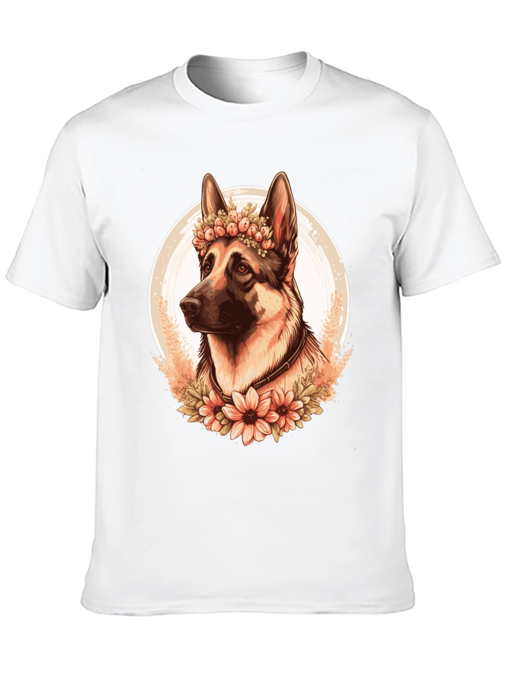 German Shepherd Flower Crown Graphic Tee