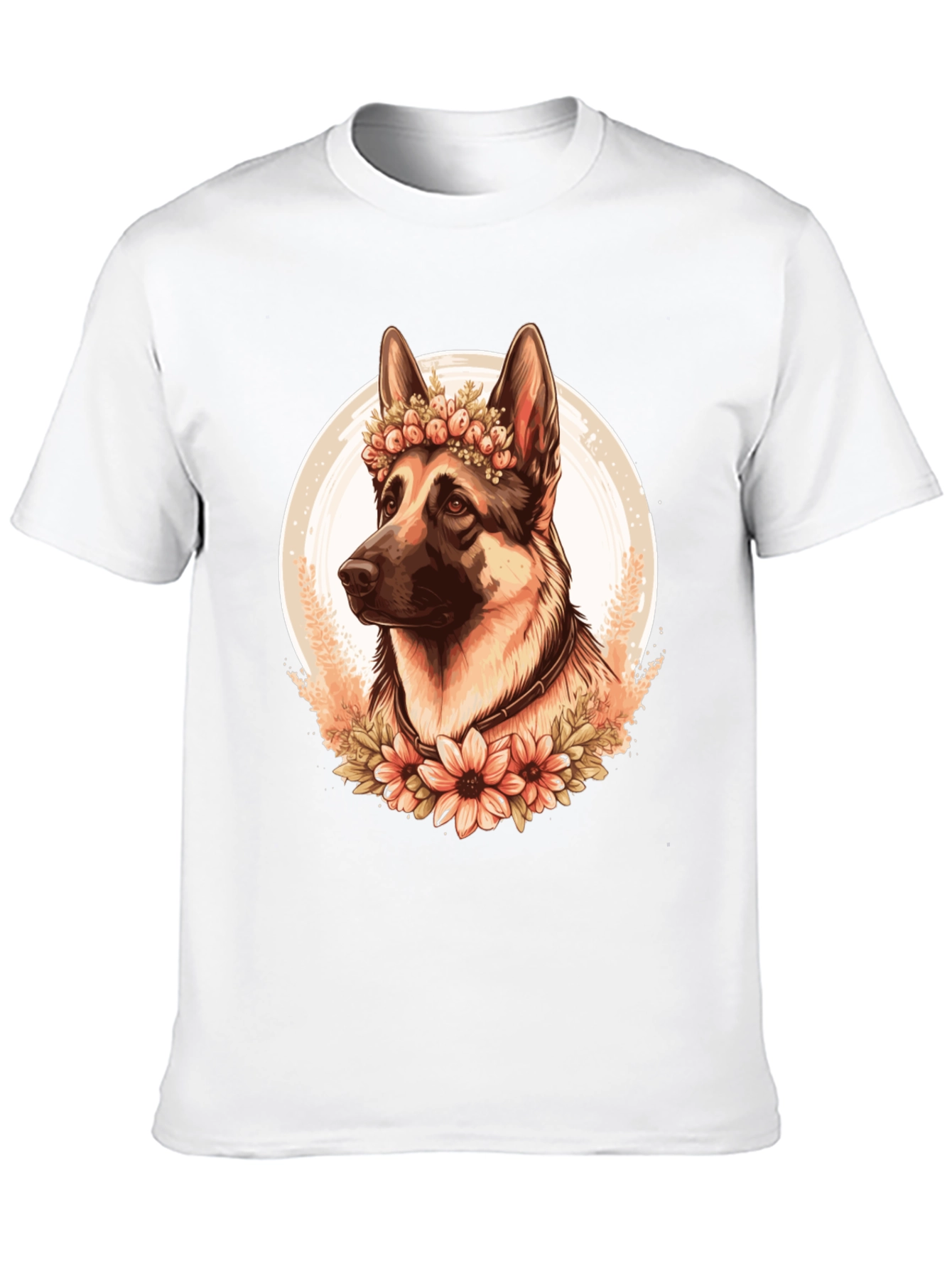 German Shepherd Flower Crown Graphic Tee