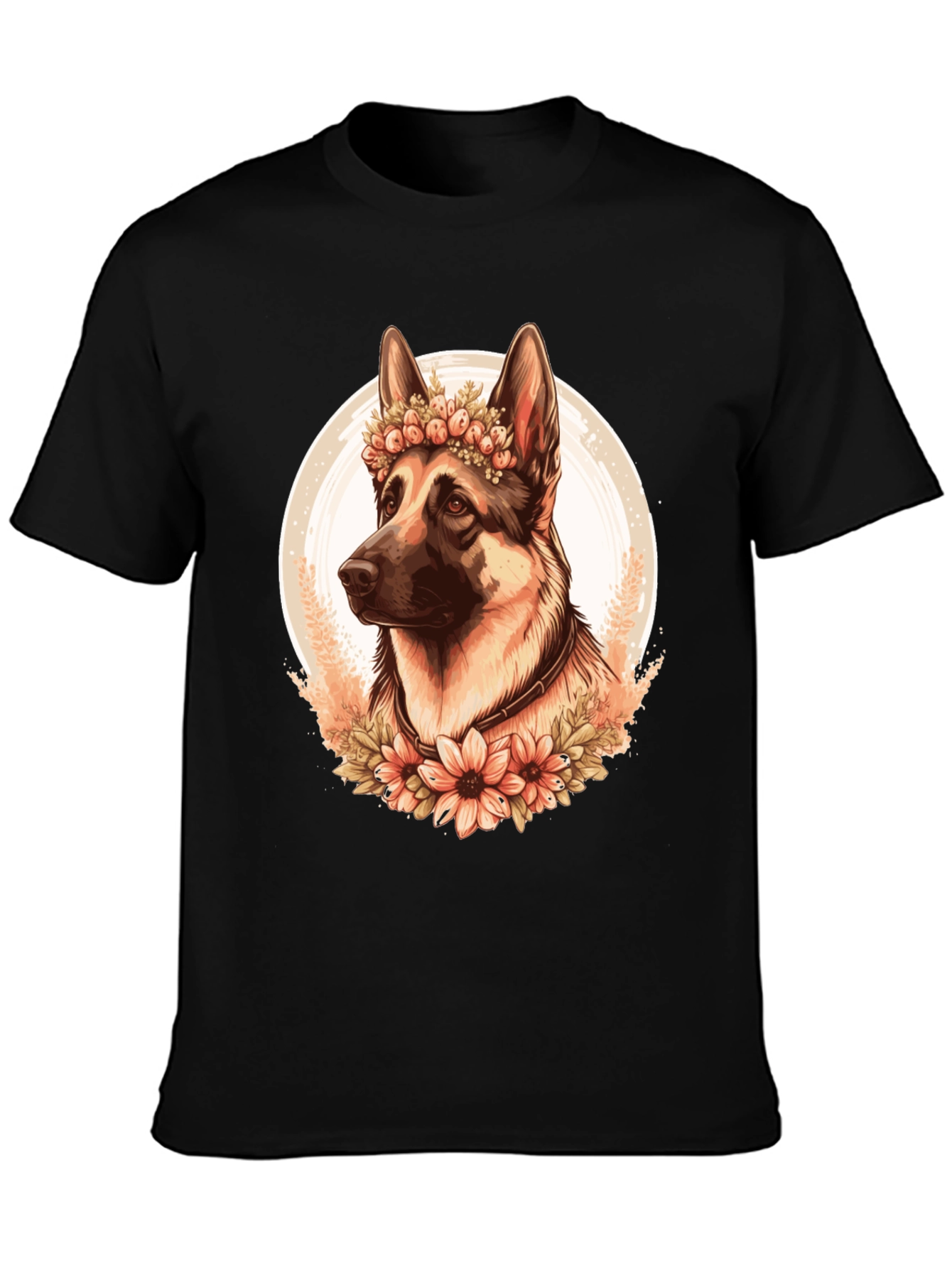 German Shepherd Flower Crown Graphic Tee