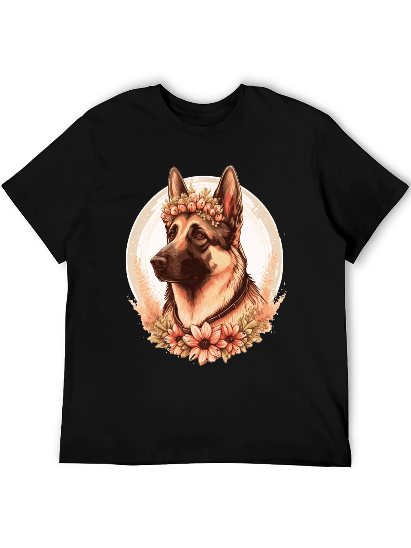 German Shepherd Flower Crown Graphic Tee