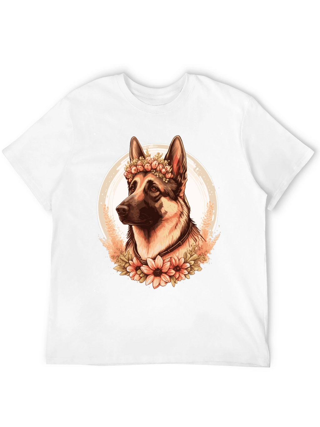 German Shepherd Flower Crown Graphic Tee