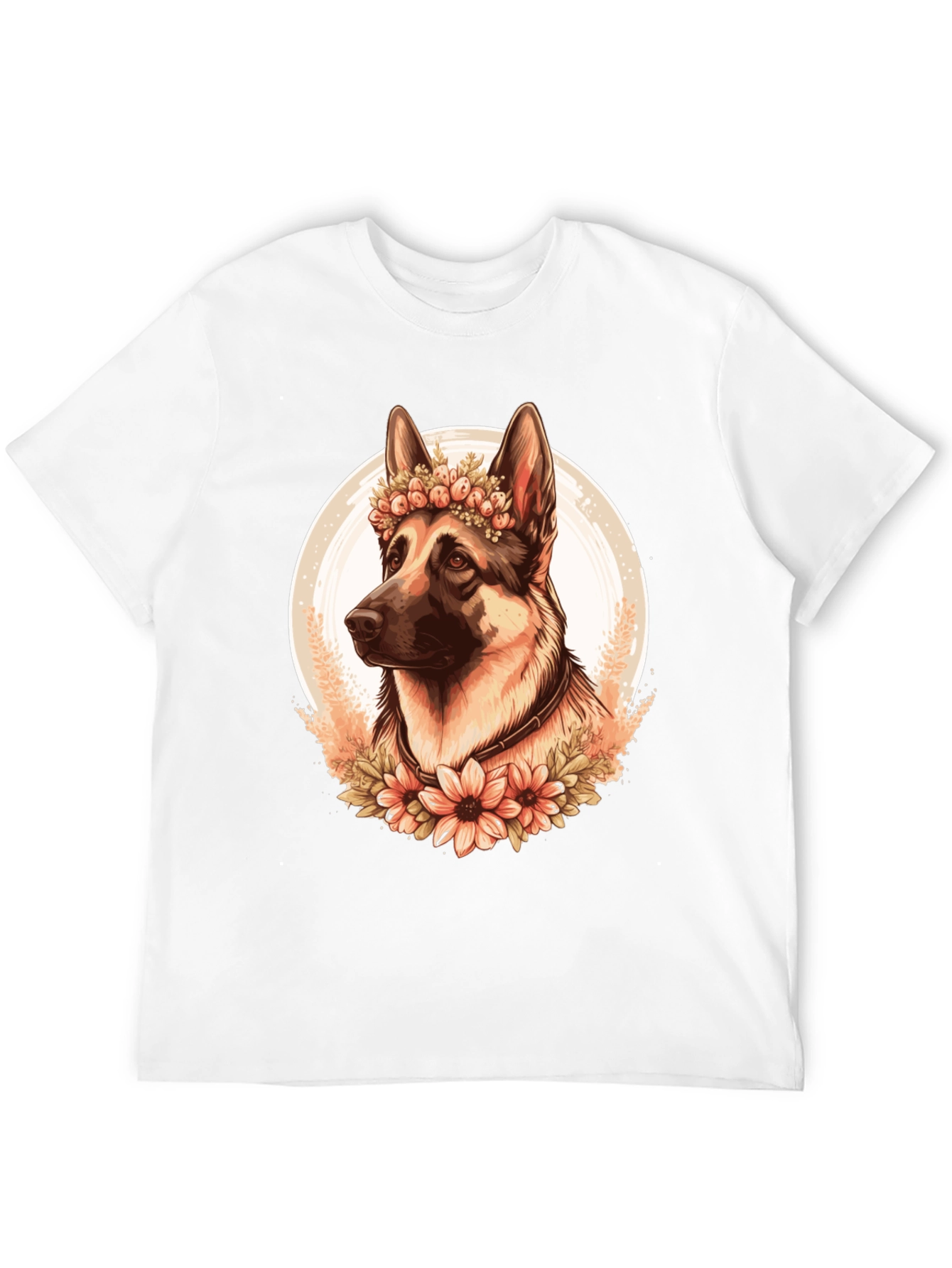 German Shepherd Flower Crown Graphic Tee