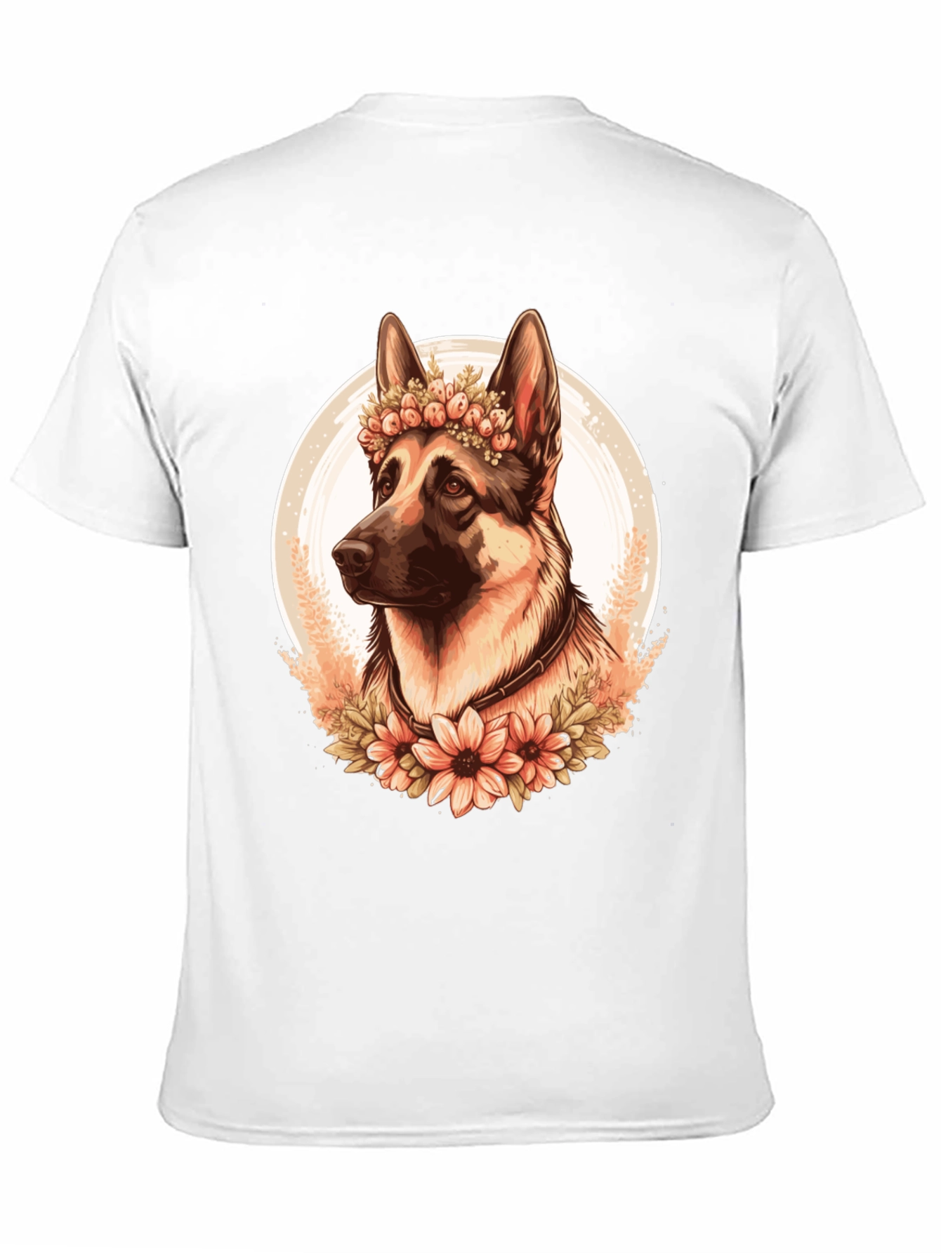 German Shepherd Flower Crown Graphic Tee