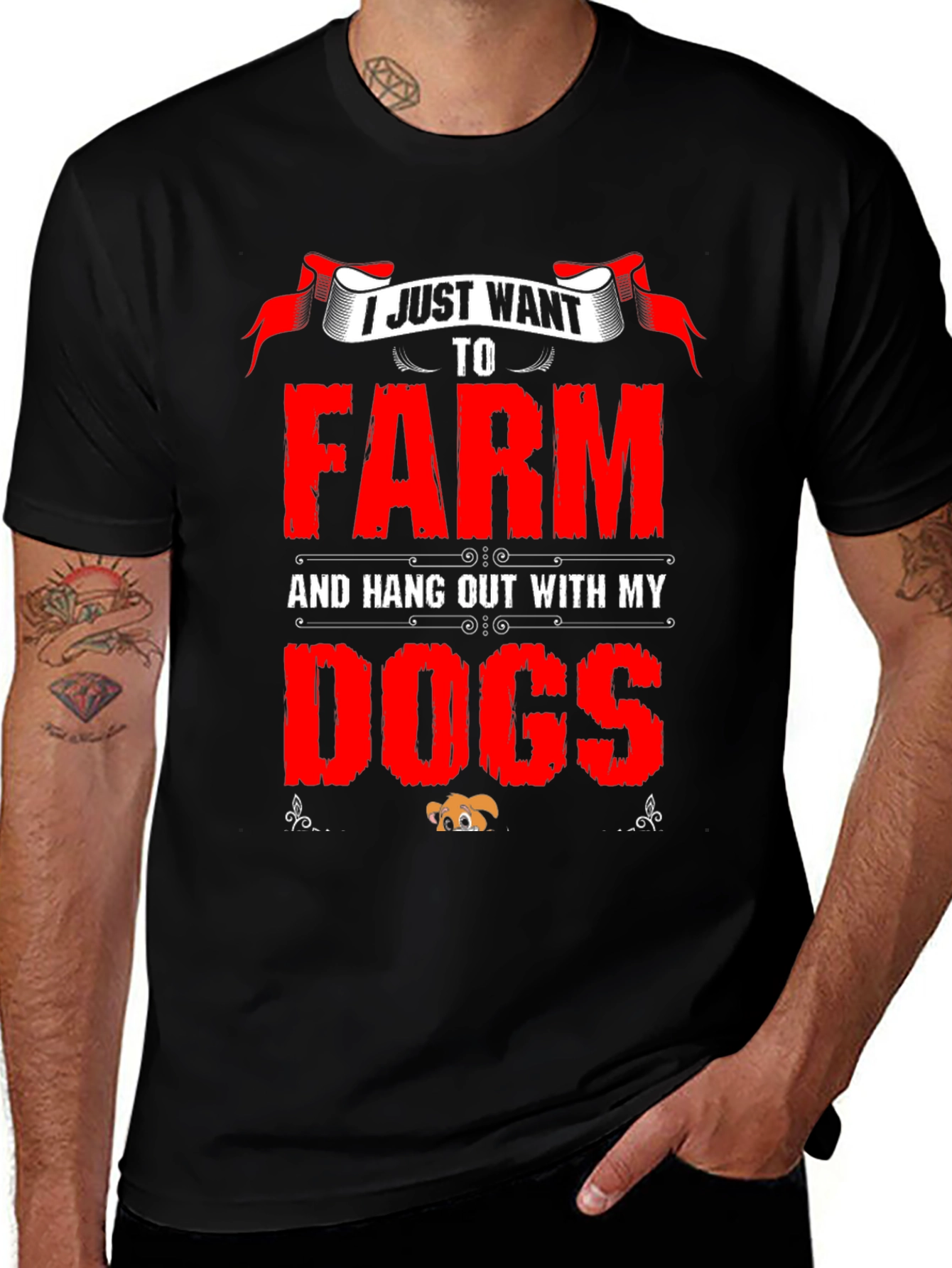 I Just Want To Farm And Hang Out With My Dogs T-Shirt
