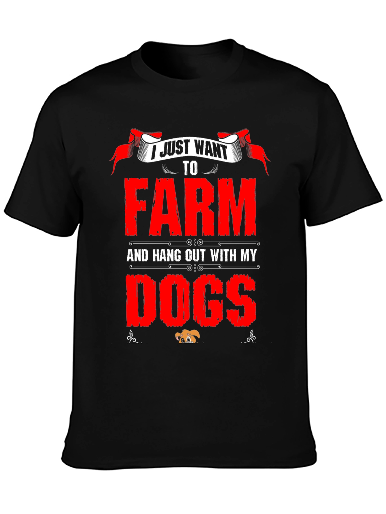 I Just Want To Farm And Hang Out With My Dogs T-Shirt