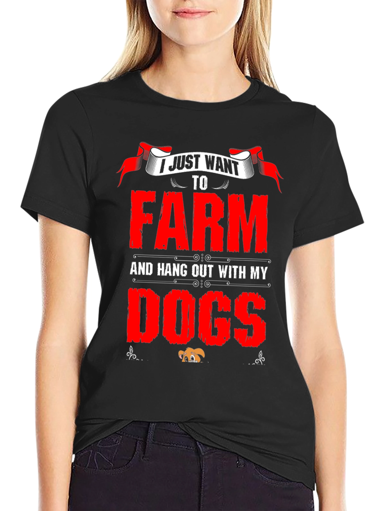 I Just Want To Farm And Hang Out With My Dogs T-Shirt