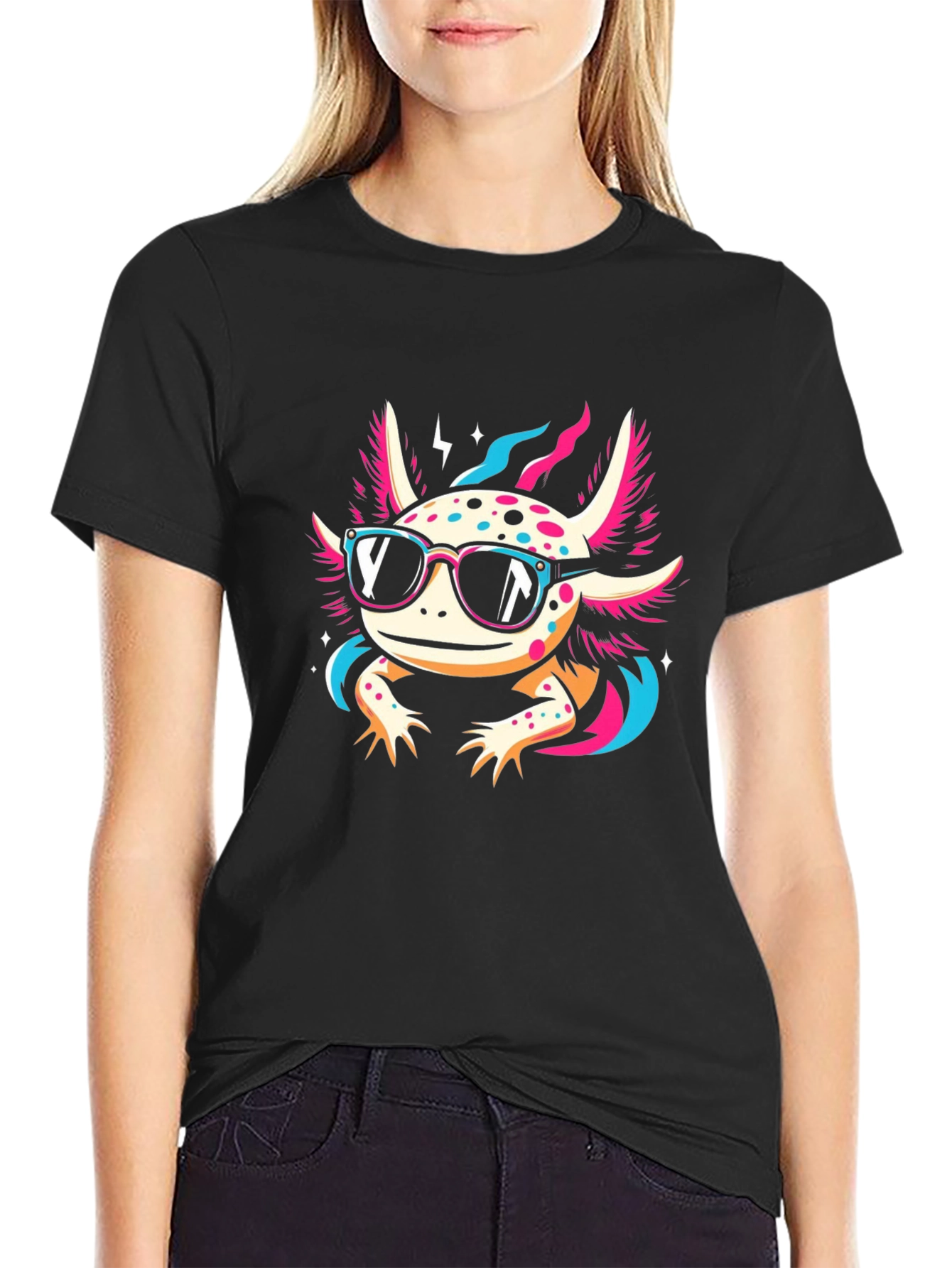 Cool Axolotl Black T-Shirt