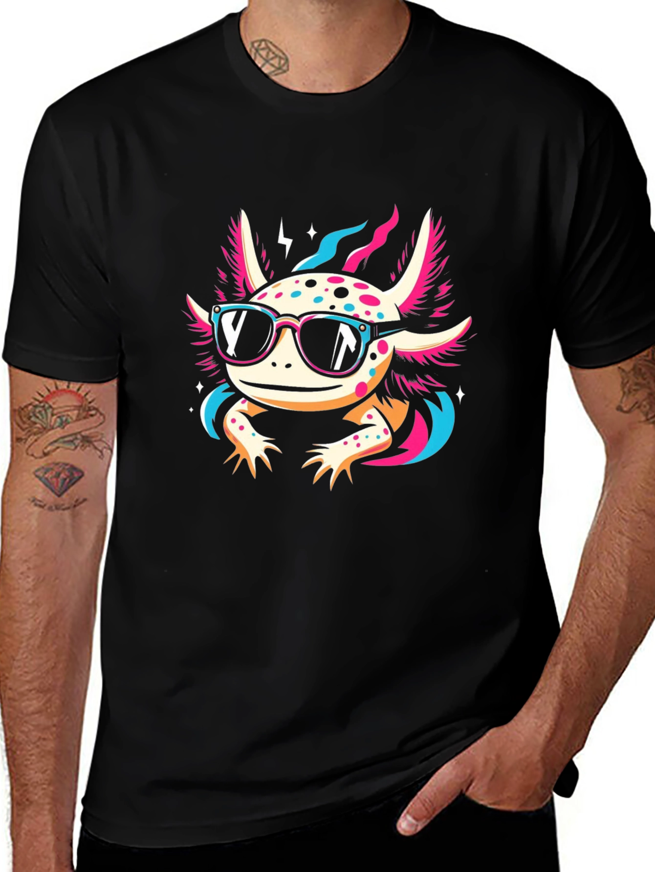 Cool Axolotl Black T-Shirt