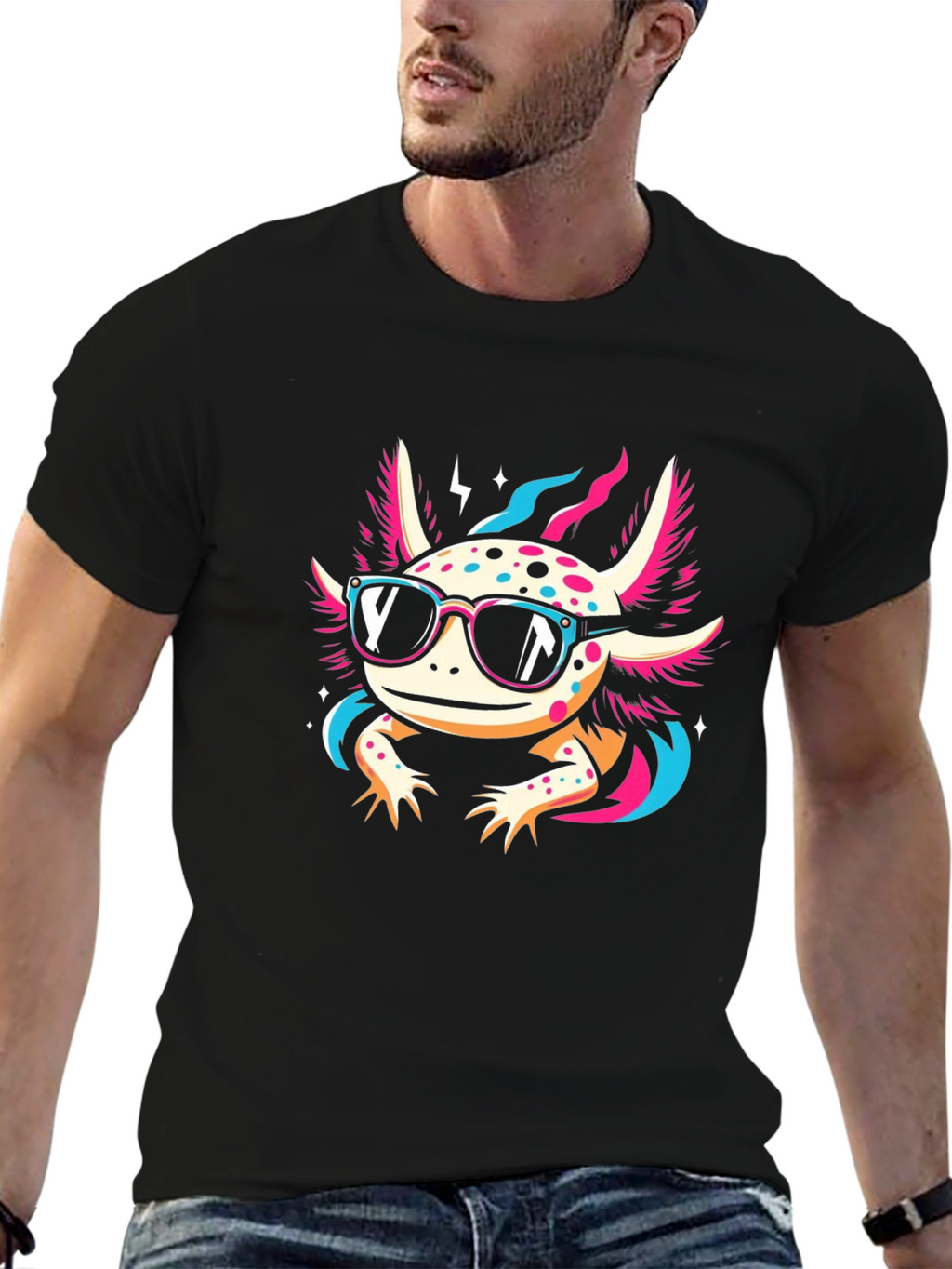 Cool Axolotl Black T-Shirt