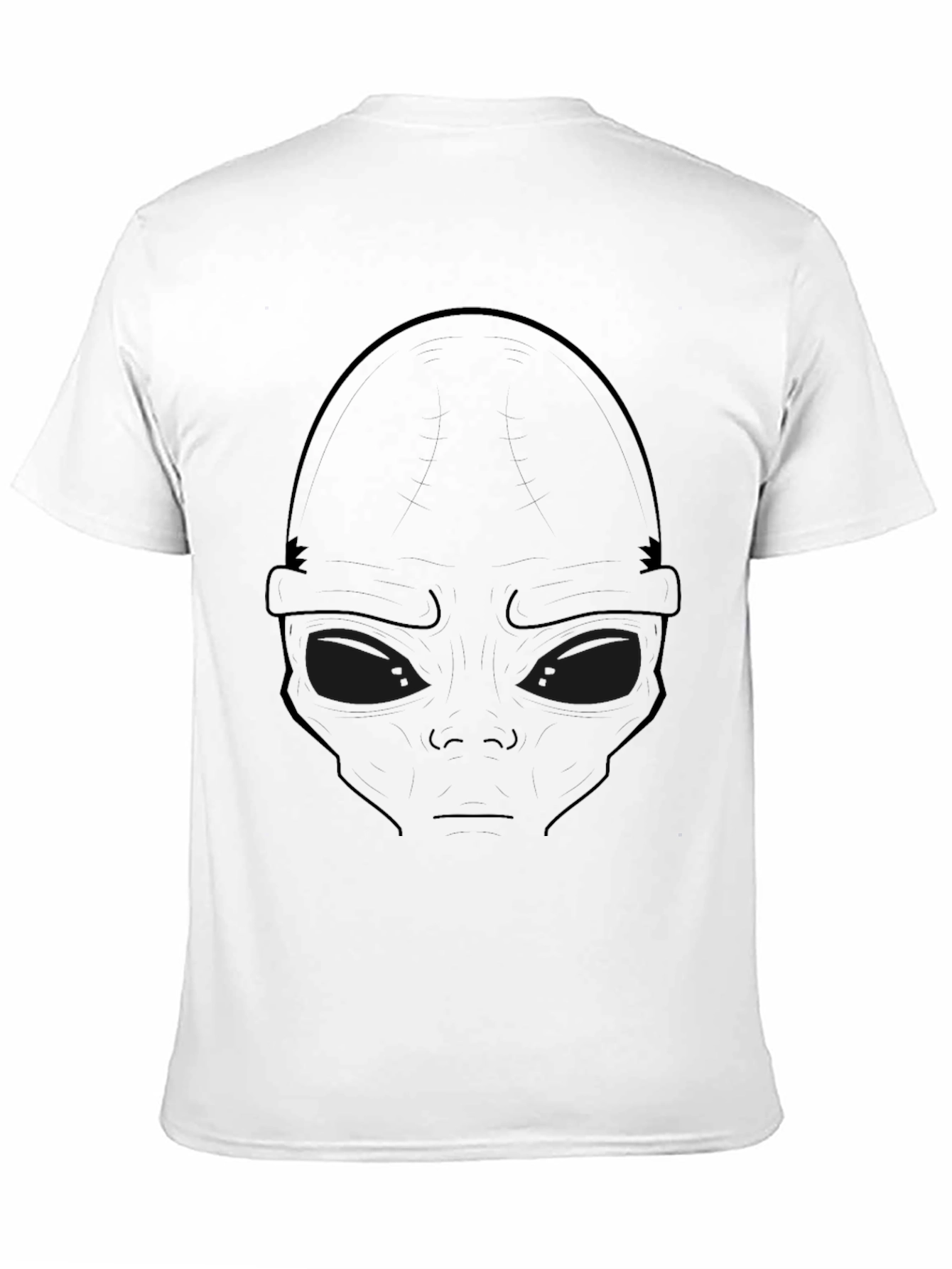Alien Face Graphic T-Shirt - Black Casual Tee