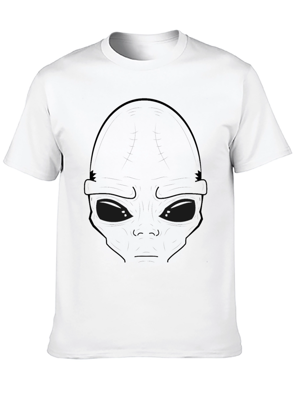Alien Face Graphic T-Shirt - Black Casual Tee