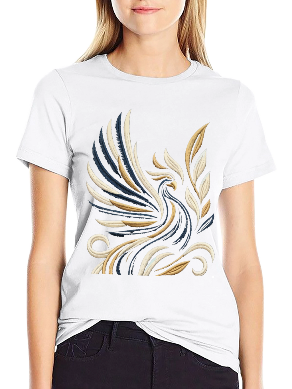 Phoenix Graphic Print Black T-Shirt