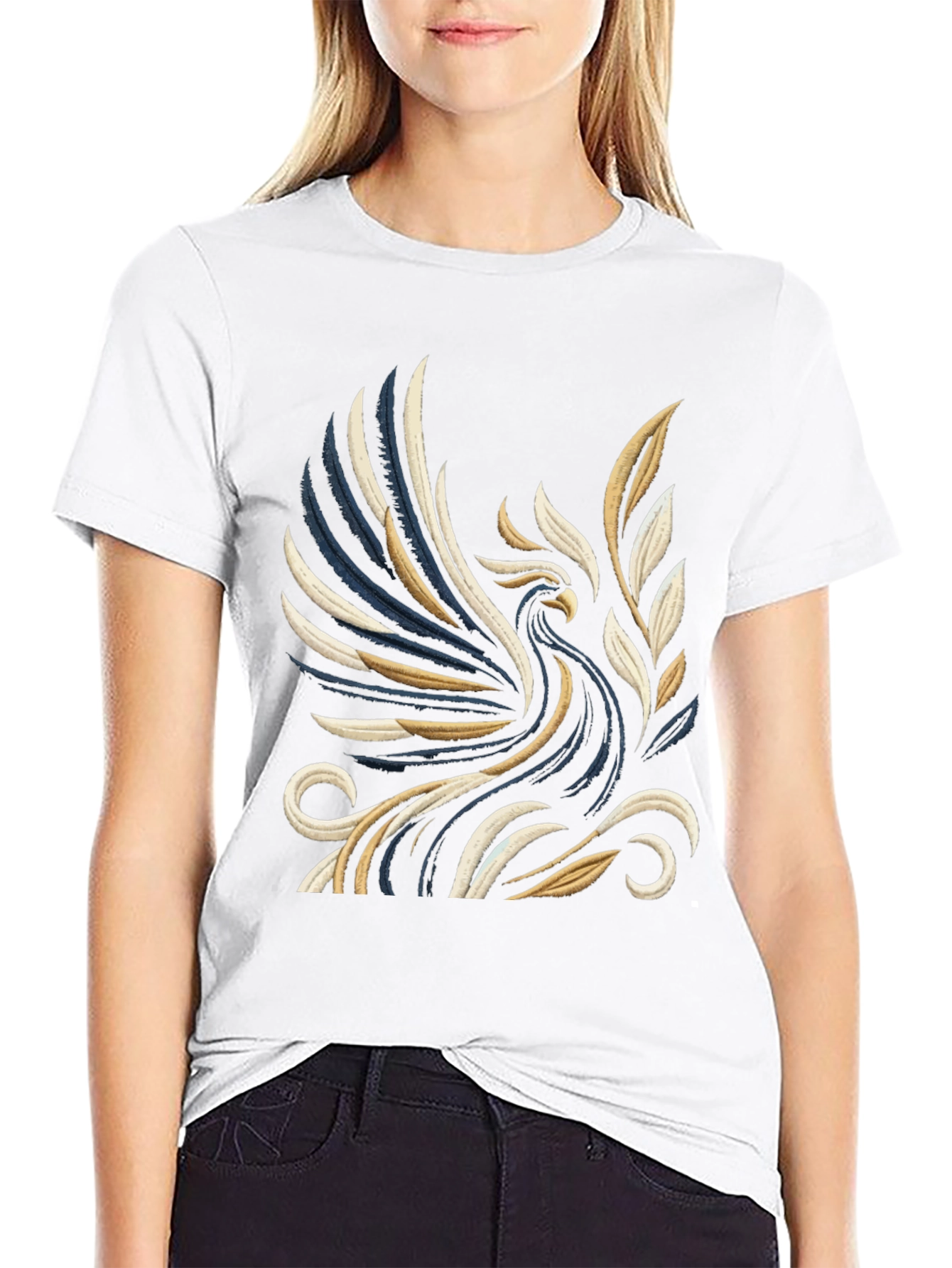 Phoenix Graphic Print Black T-Shirt