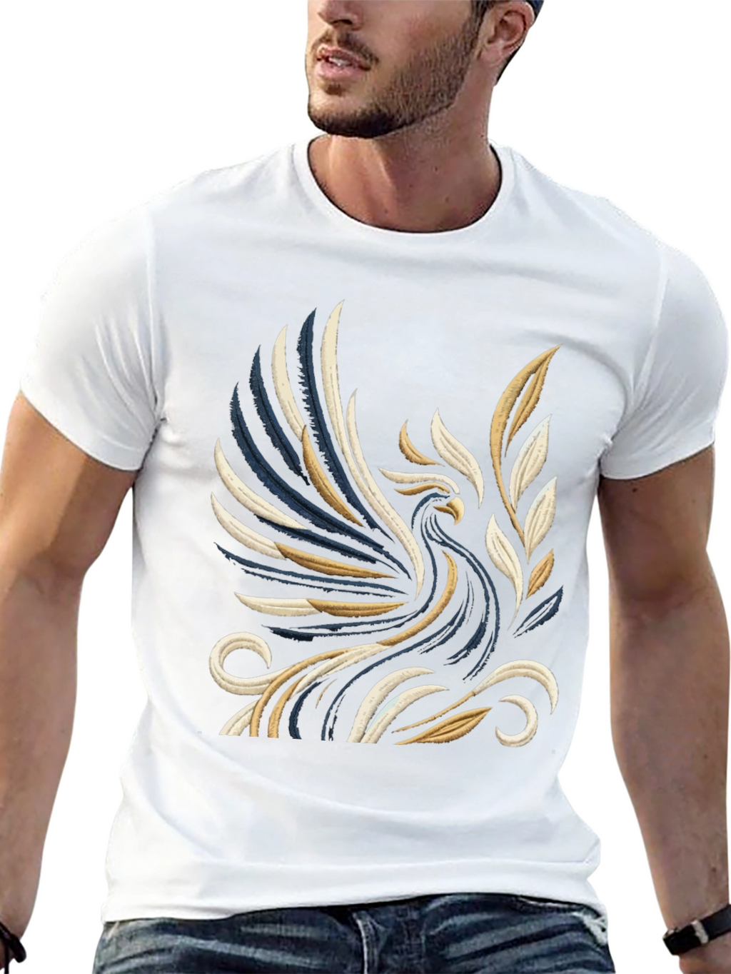 Phoenix Graphic Print Black T-Shirt