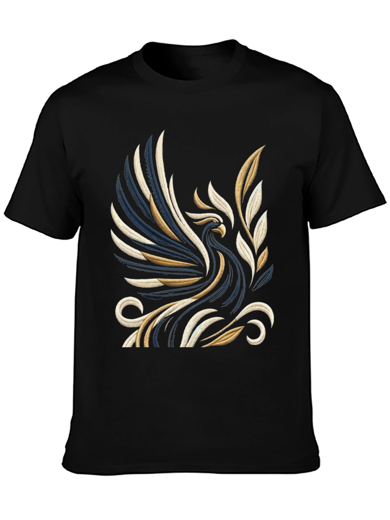 Phoenix Graphic Print Black T-Shirt