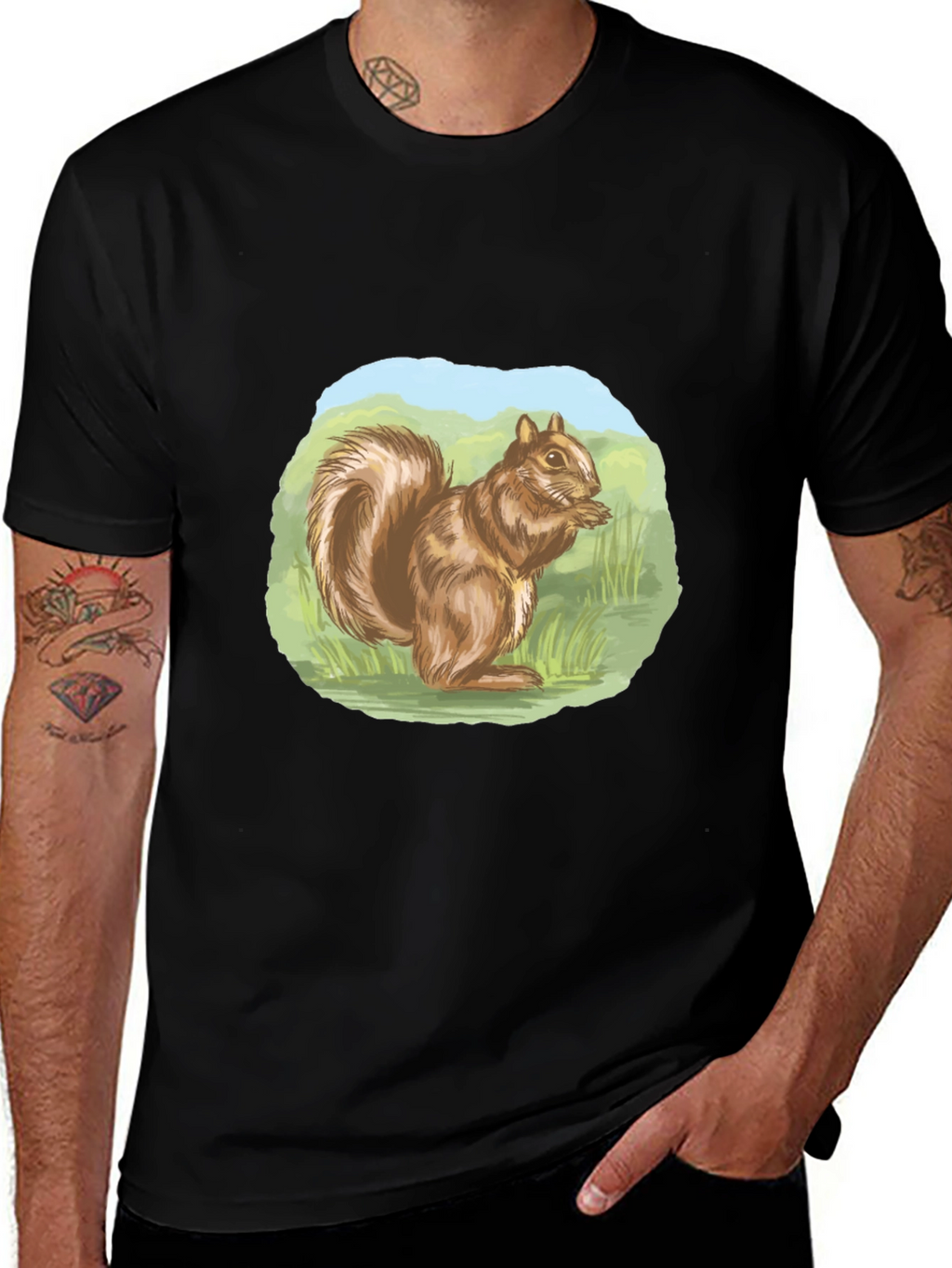Squirrel Graphic Tee - Nature Lovers T-Shirt