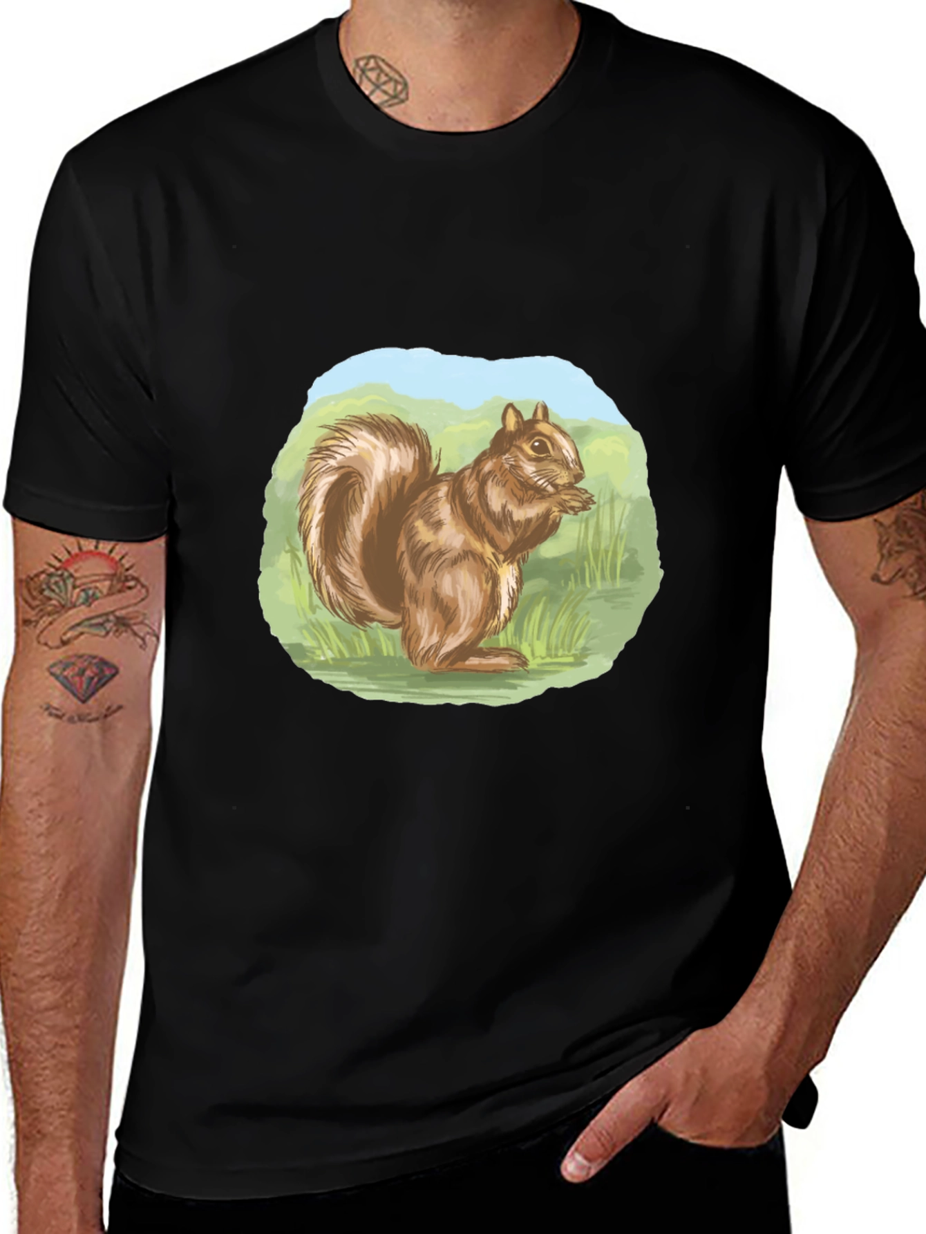Squirrel Graphic Tee - Nature Lovers T-Shirt