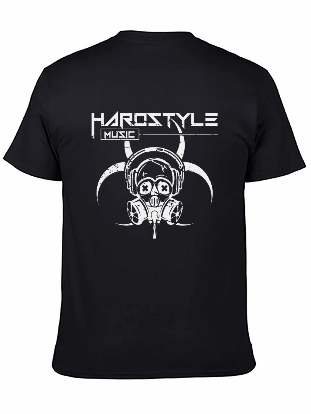 Hardstyle Music Black T-Shirt - Biohazard Gas Mask Design