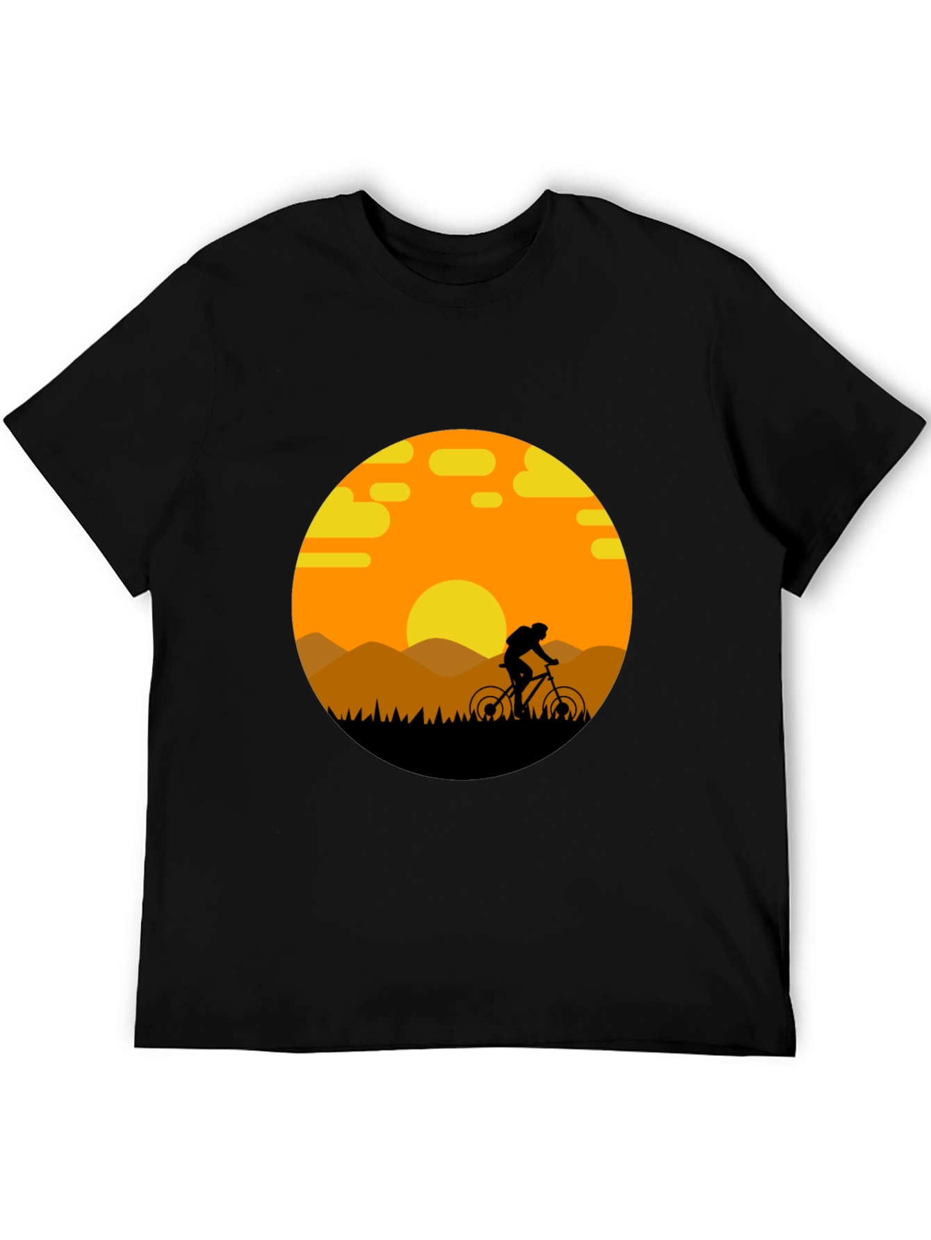 Mountain Biker Sunset Graphic Tee - Adventure Ready
