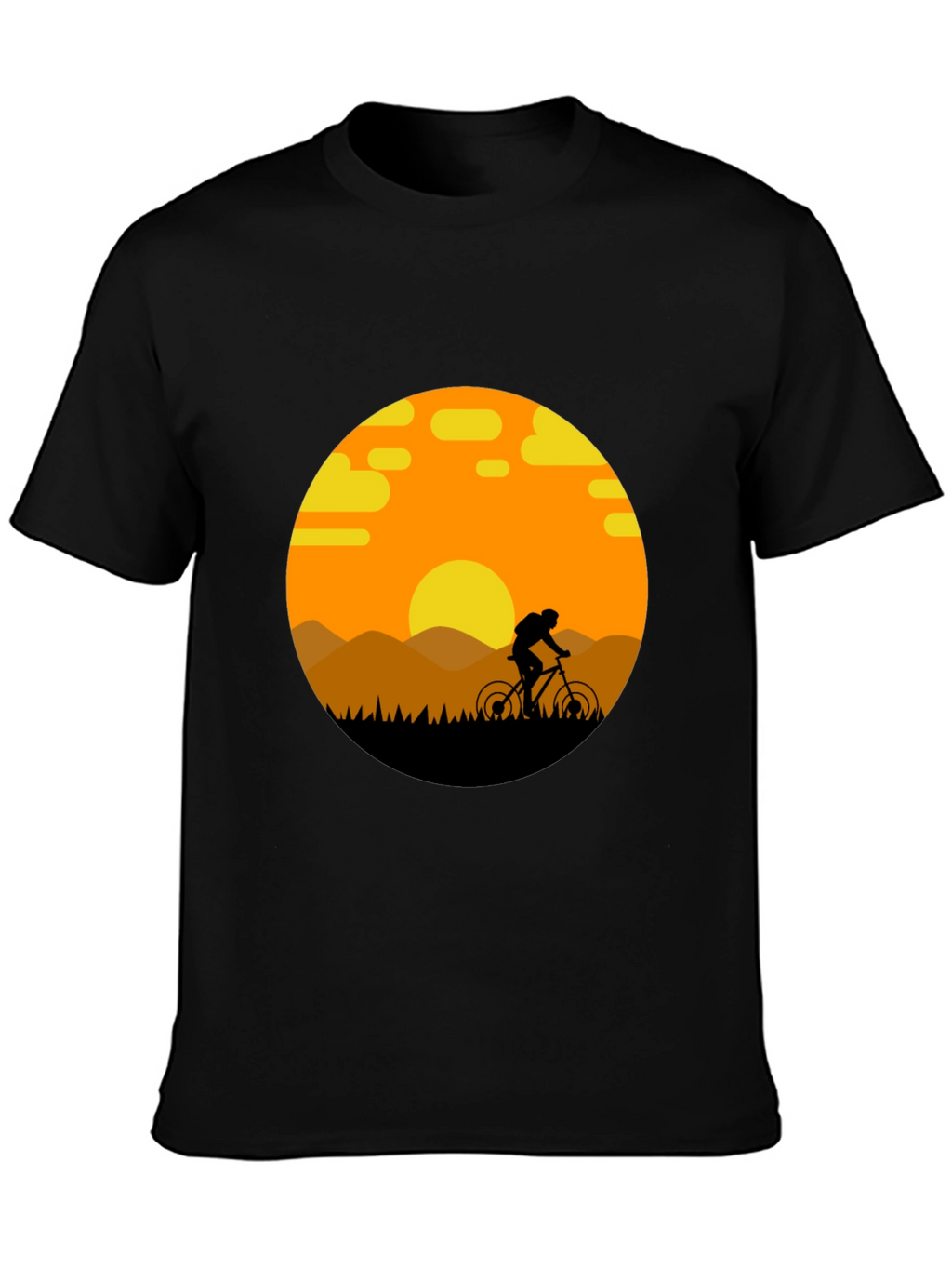 Mountain Biker Sunset Graphic Tee - Adventure Ready
