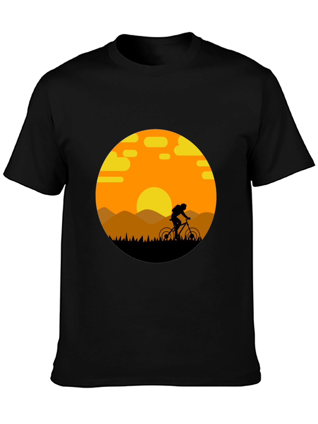 Mountain Biker Sunset Graphic Tee - Adventure Ready