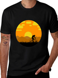 Mountain Biker Sunset Graphic Tee - Adventure Ready