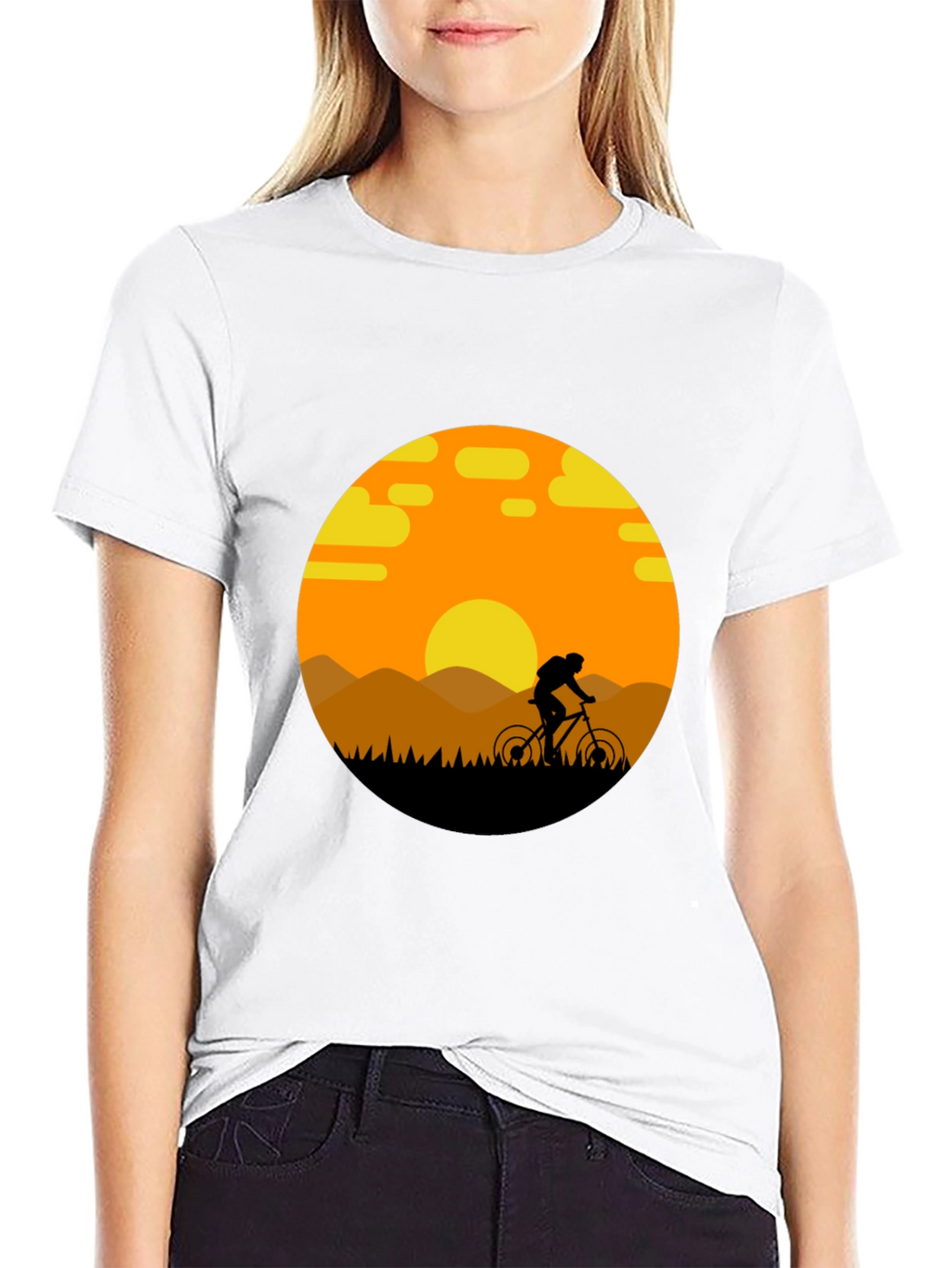 Mountain Biker Sunset Graphic Tee - Adventure Ready
