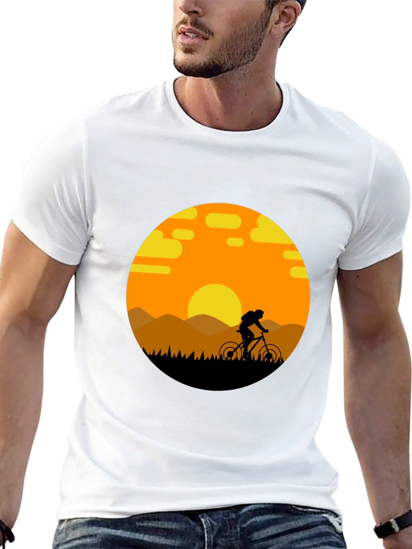 Mountain Biker Sunset Graphic Tee - Adventure Ready