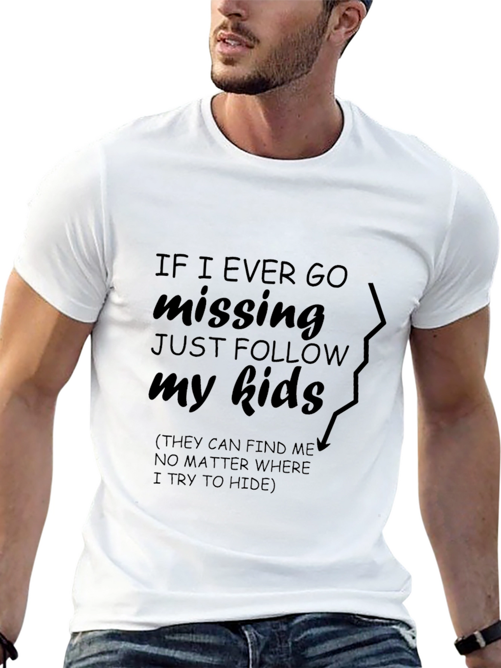 Funny Missing Dad T-Shirt - Follow My Kids!