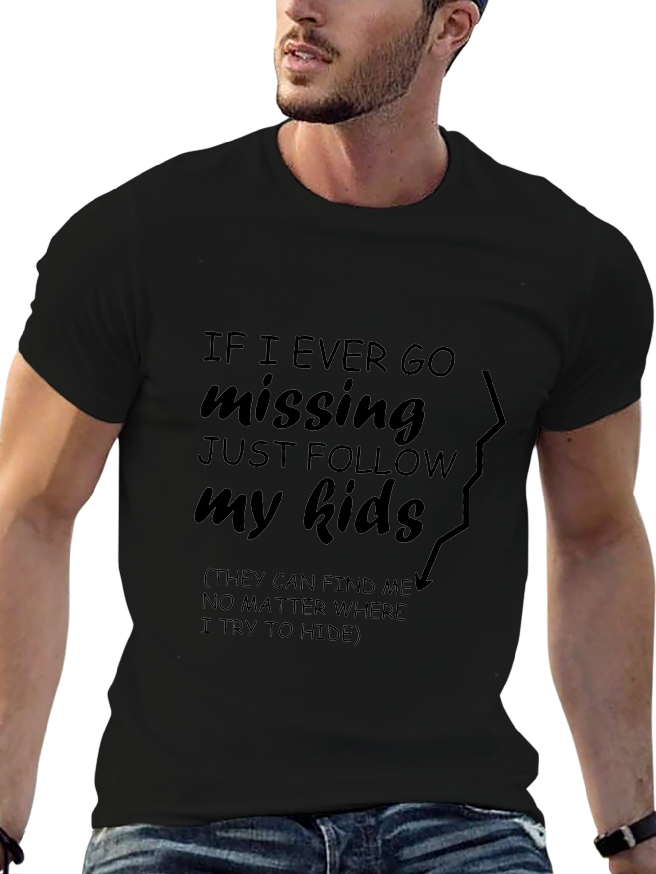 Funny Missing Dad T-Shirt - Follow My Kids!