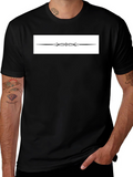 Elegant Black T-Shirt with Ornate Divider Design
