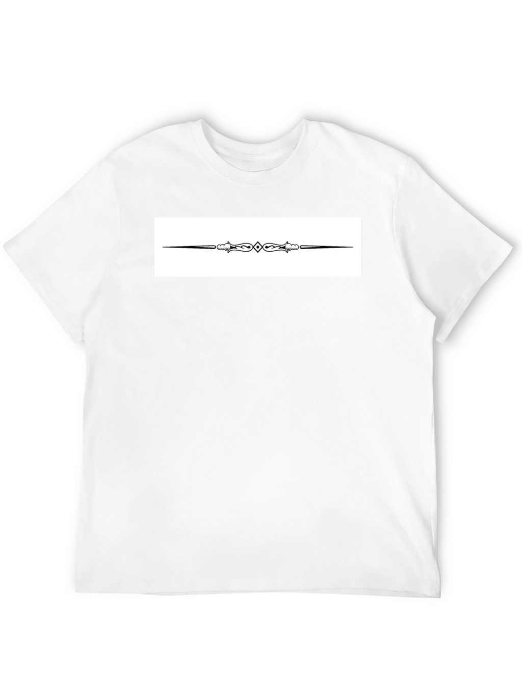 Elegant Black T-Shirt with Ornate Divider Design