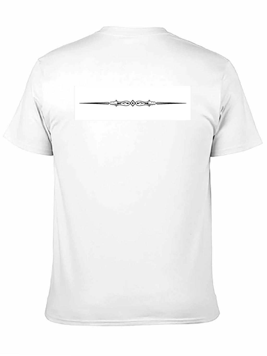 Elegant Black T-Shirt with Ornate Divider Design