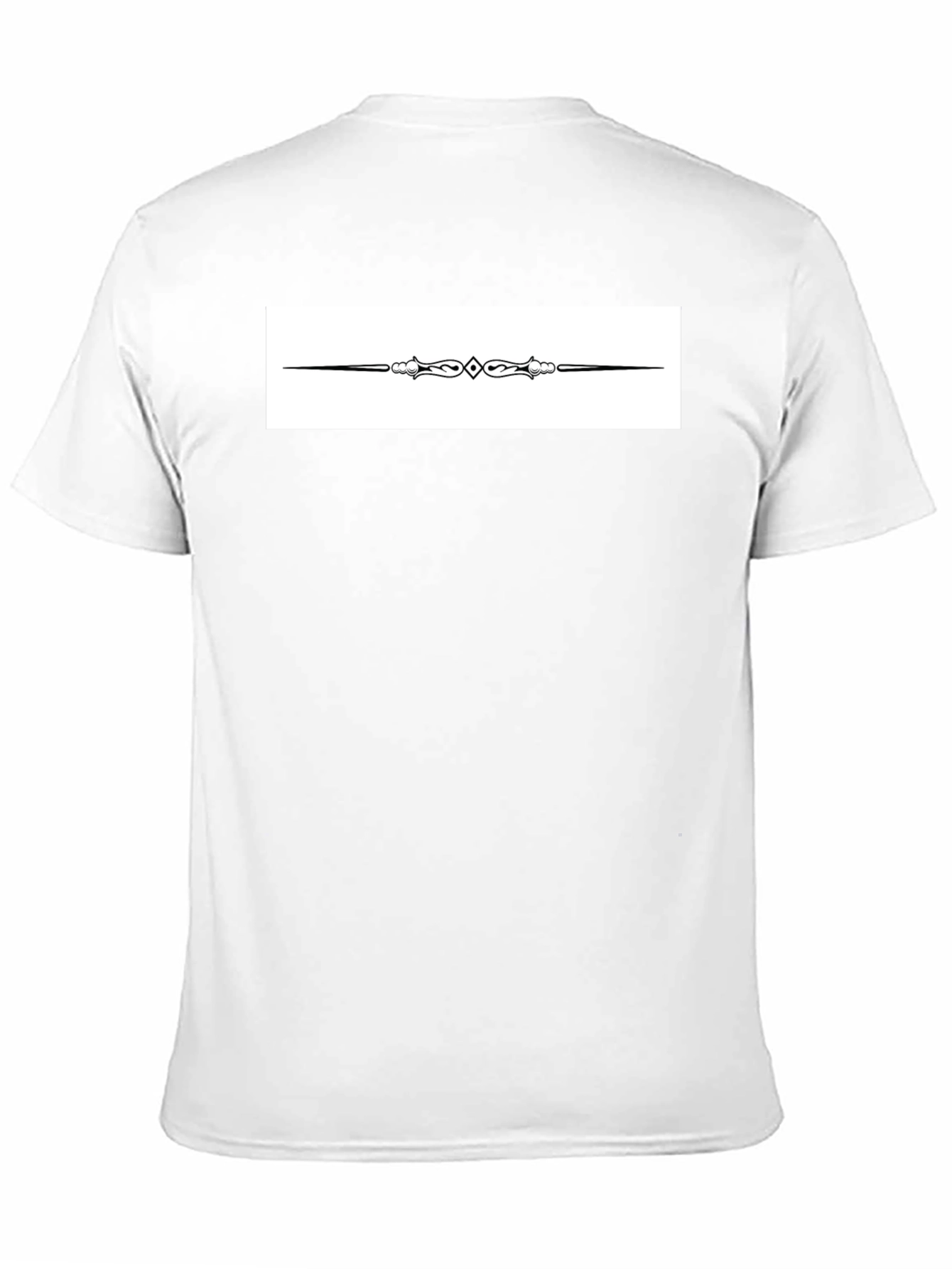 Elegant Black T-Shirt with Ornate Divider Design