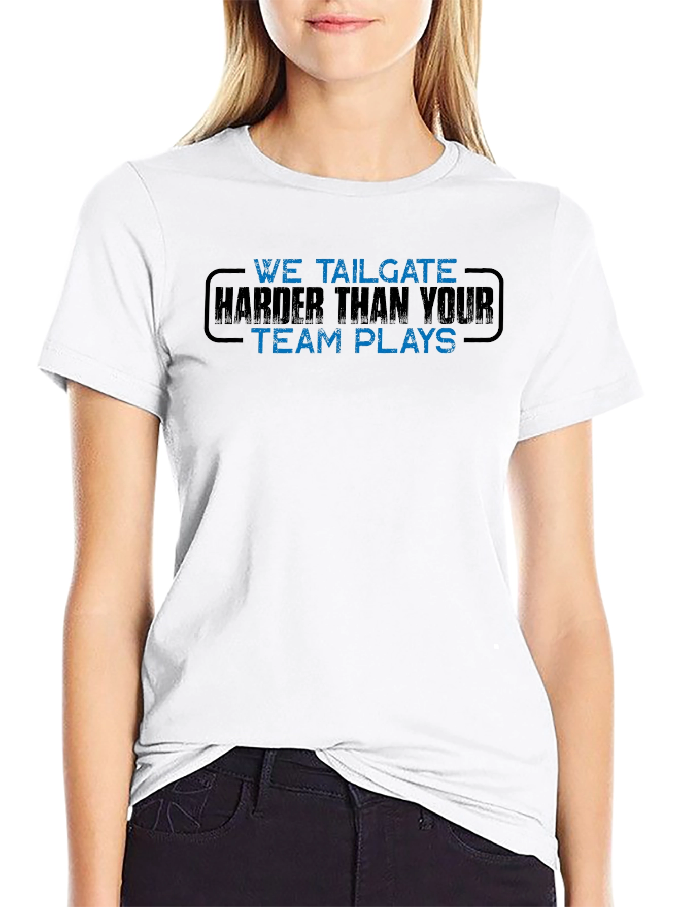 We Tailgate Harder T-Shirt - Black Graphic Tee