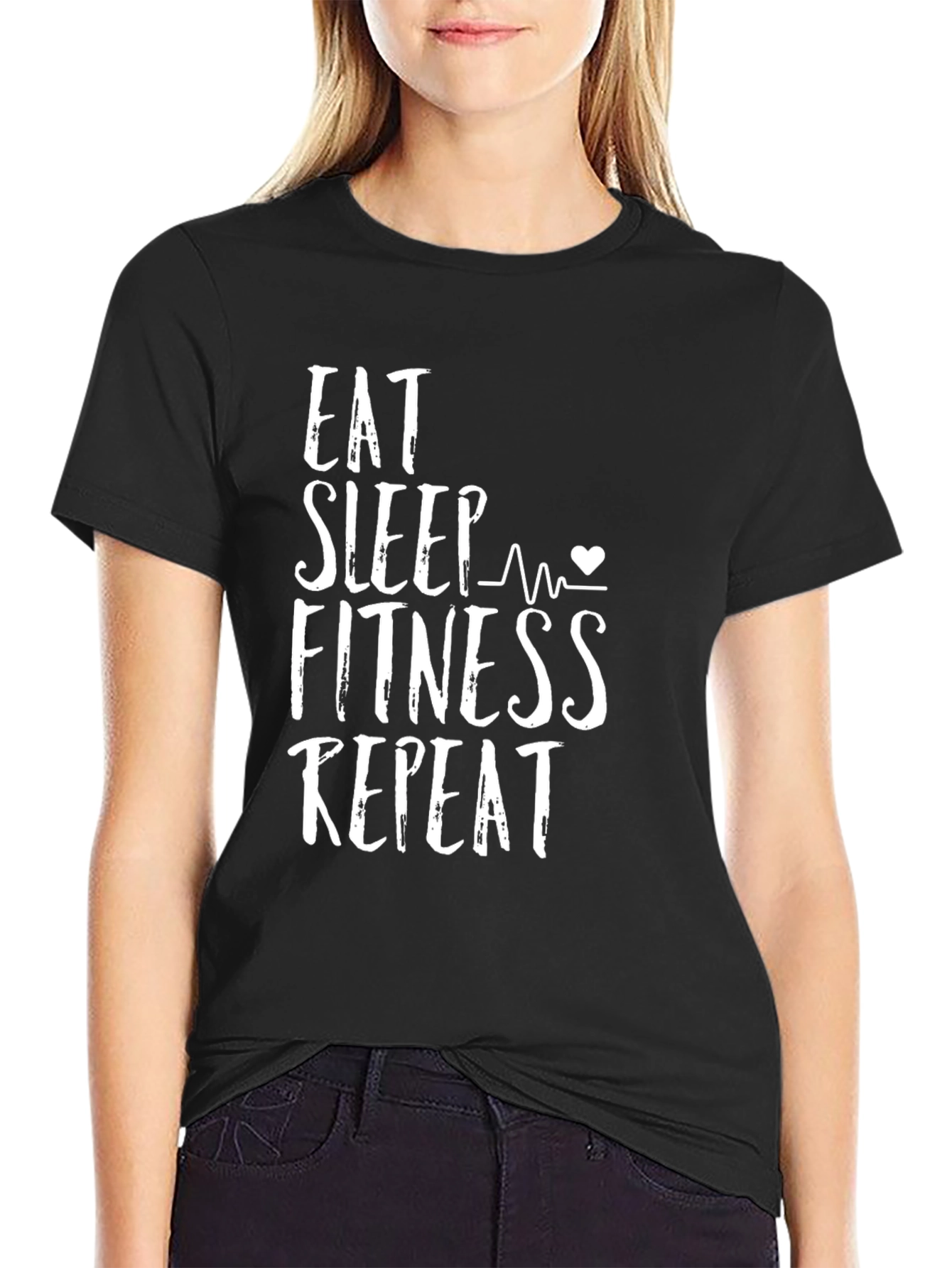 Eat Sleep Fitness Repeat Graphic Tee