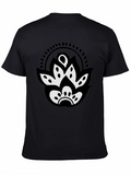 Black T-Shirt with Floral Mandala Graphic
