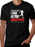 I Run Ultra Marathon Black Graphic T-Shirt