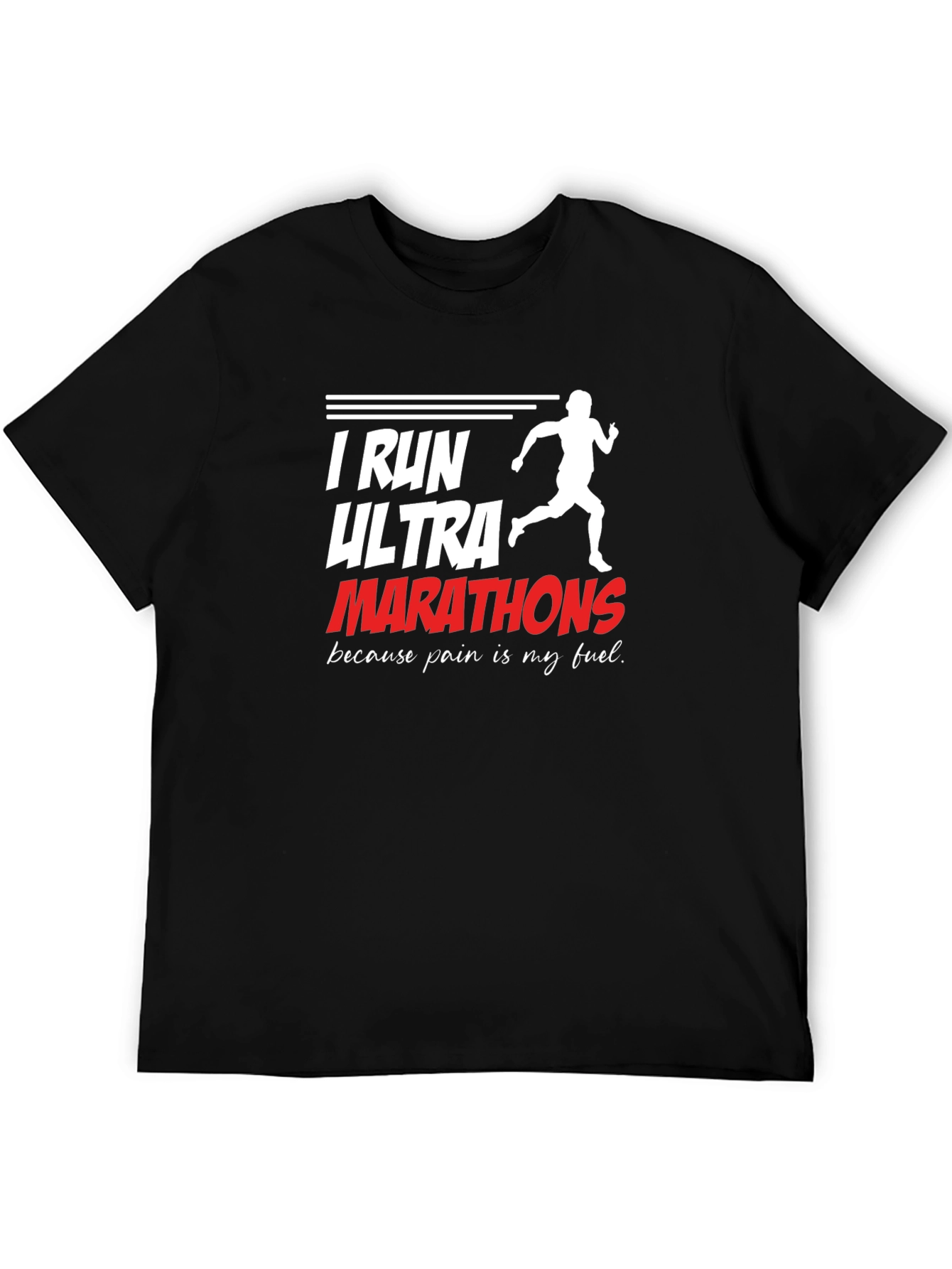I Run Ultra Marathon Black Graphic T-Shirt