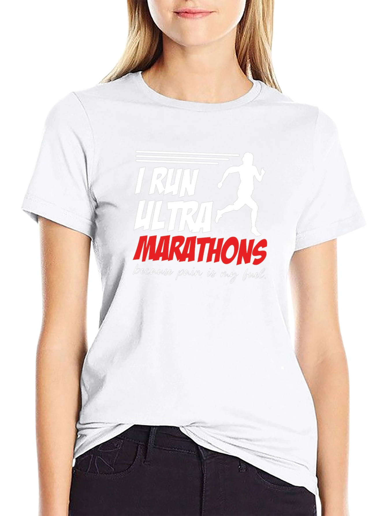 I Run Ultra Marathon Black Graphic T-Shirt