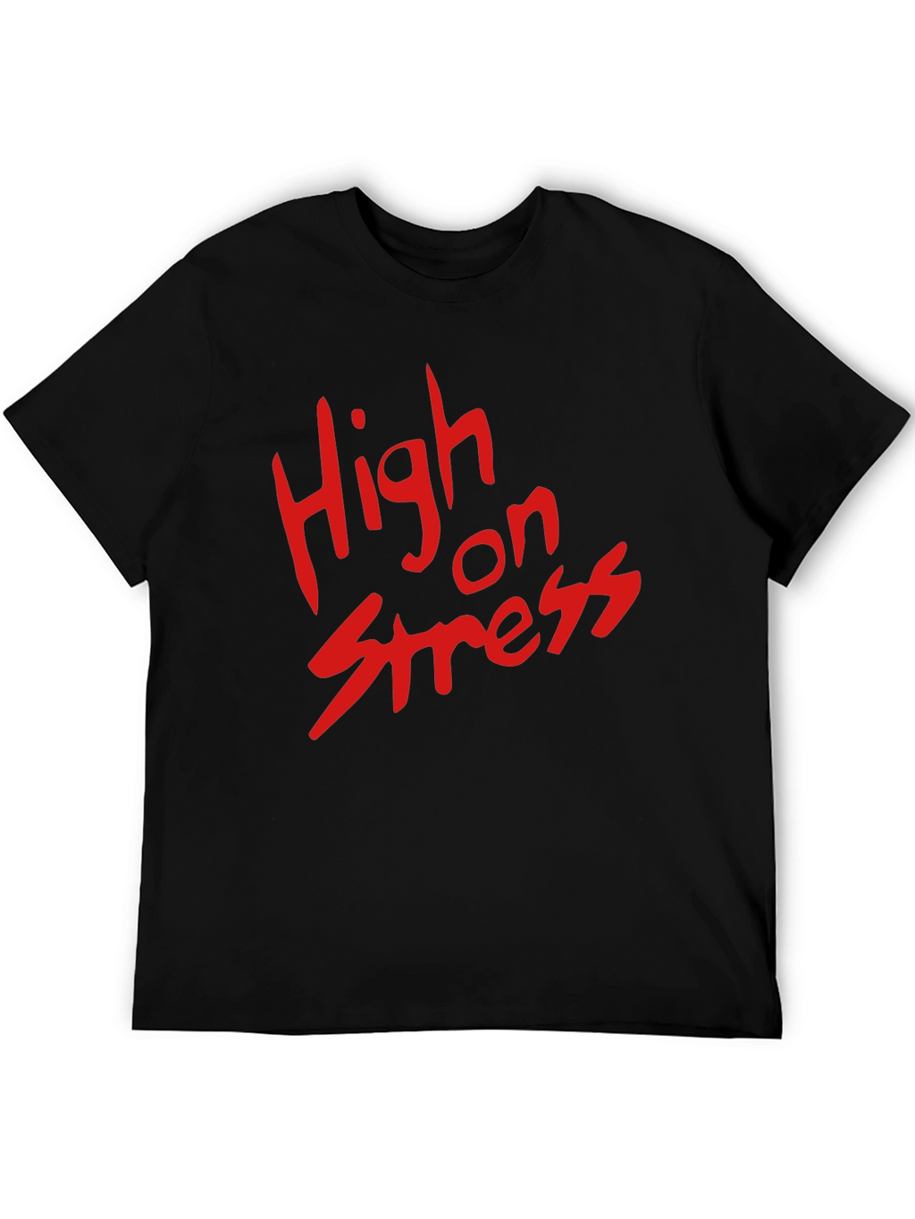 High on Stress T-Shirt - Black Casual Tee