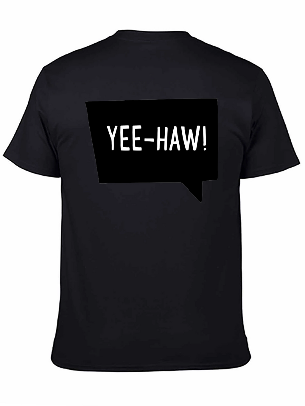 Yee-Haw Speech Bubble Graphic Tee - Black Cotton T-Shirt