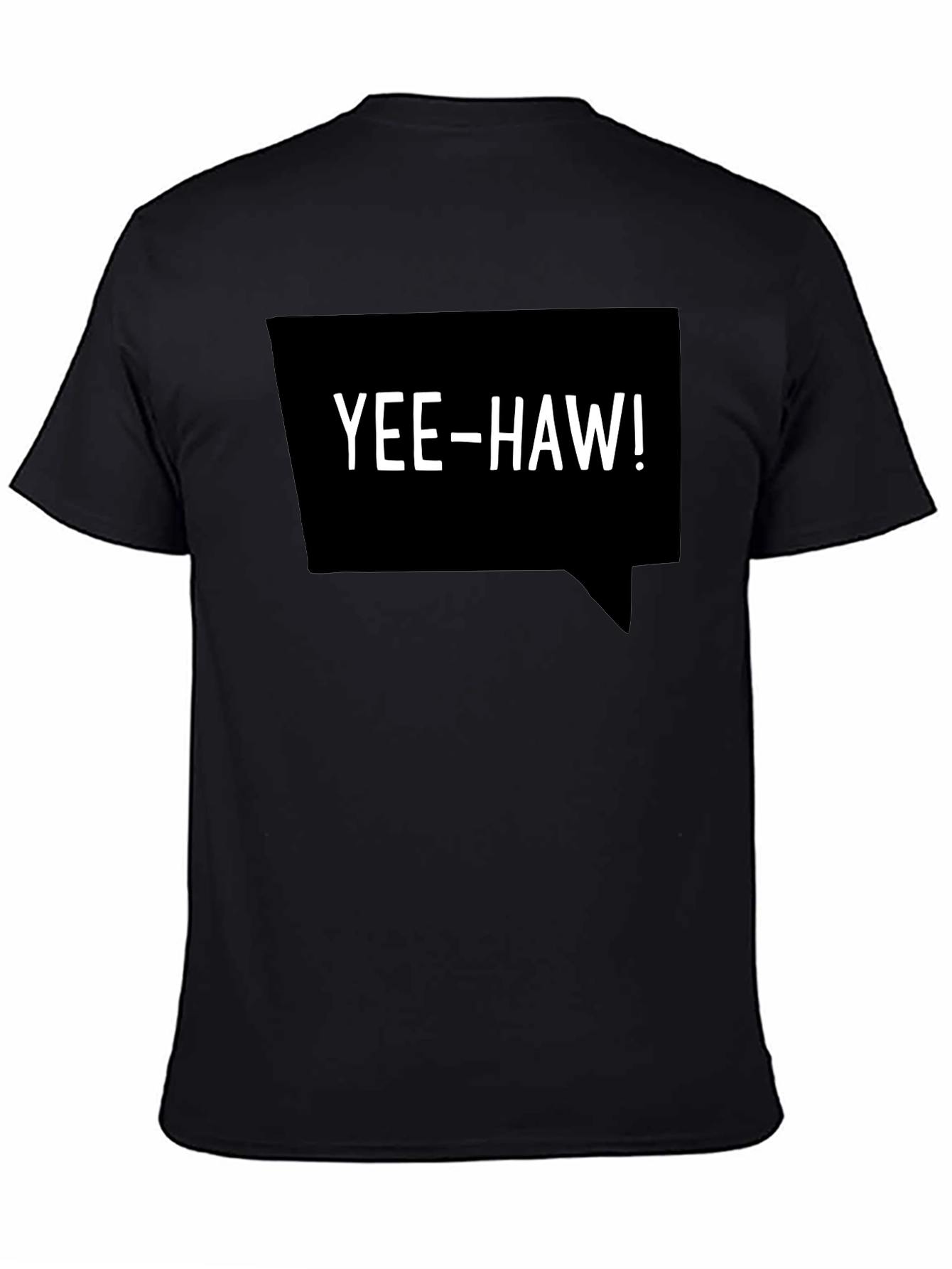 Yee-Haw Speech Bubble Graphic Tee - Black Cotton T-Shirt
