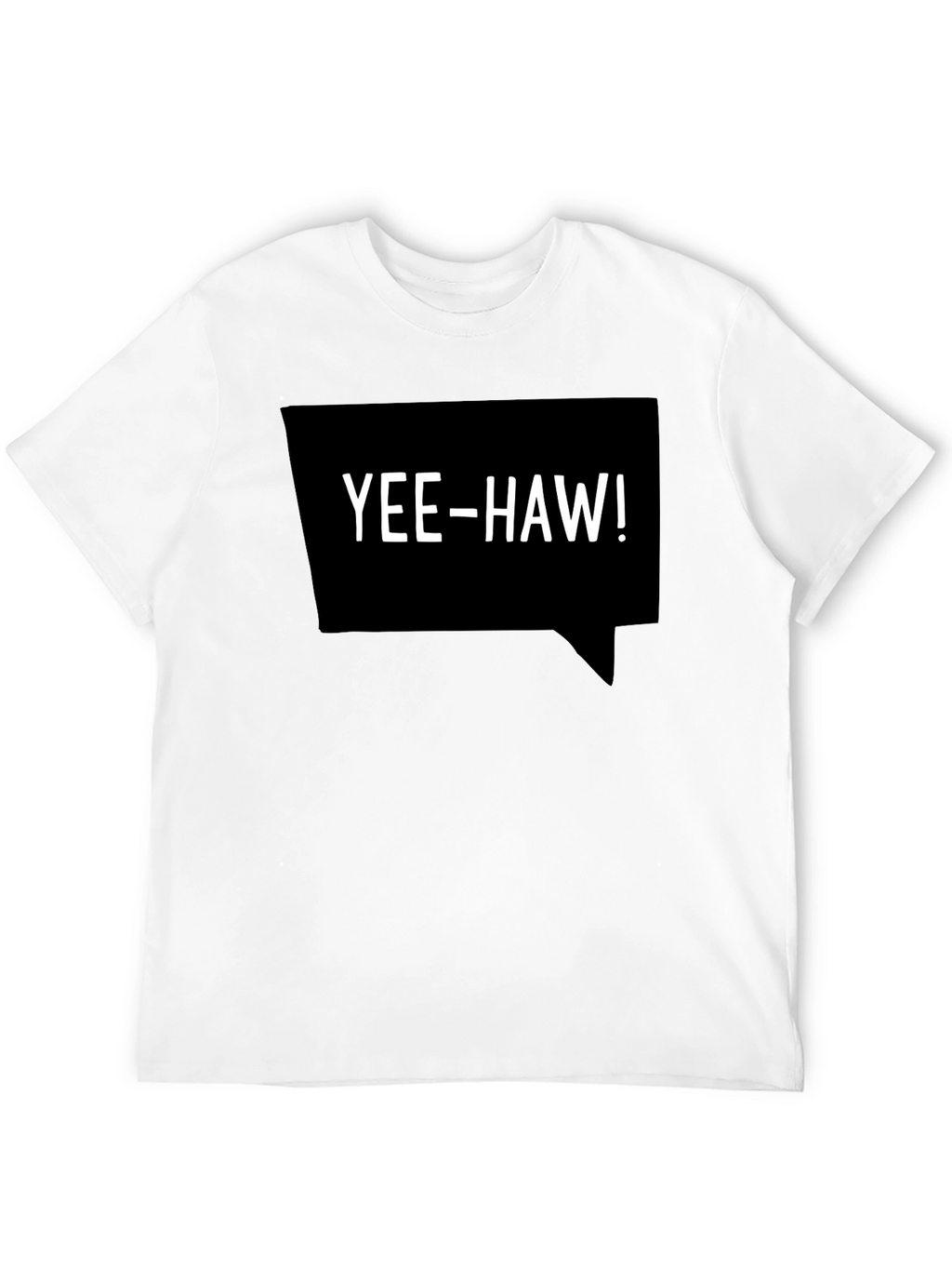 Yee-Haw Speech Bubble Graphic Tee - Black Cotton T-Shirt