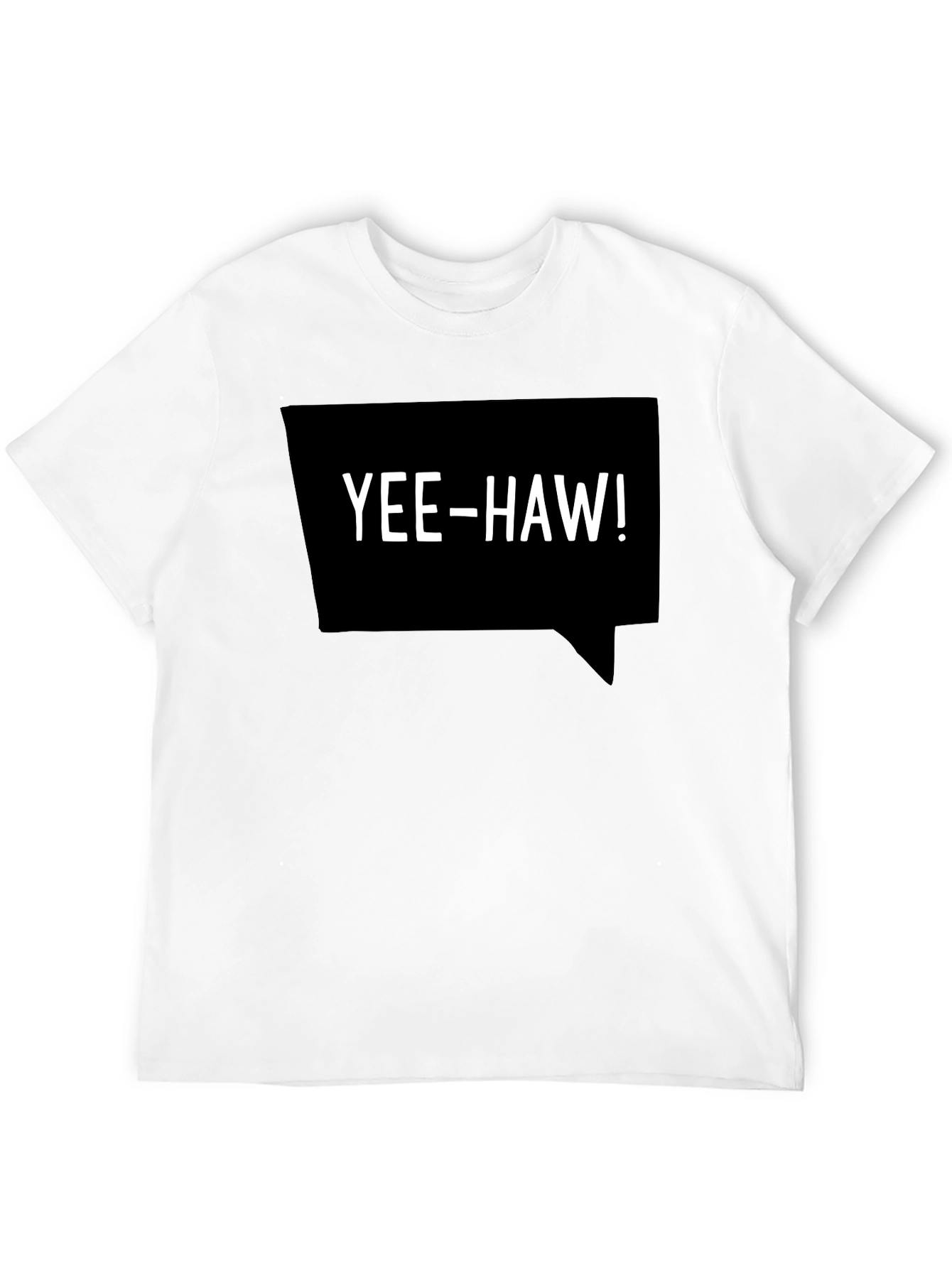 Yee-Haw Speech Bubble Graphic Tee - Black Cotton T-Shirt