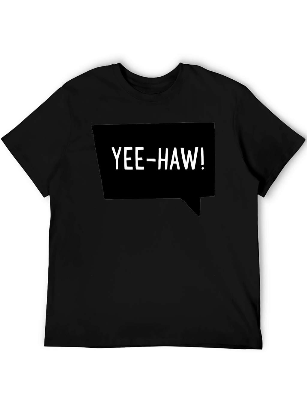 Yee-Haw Speech Bubble Graphic Tee - Black Cotton T-Shirt