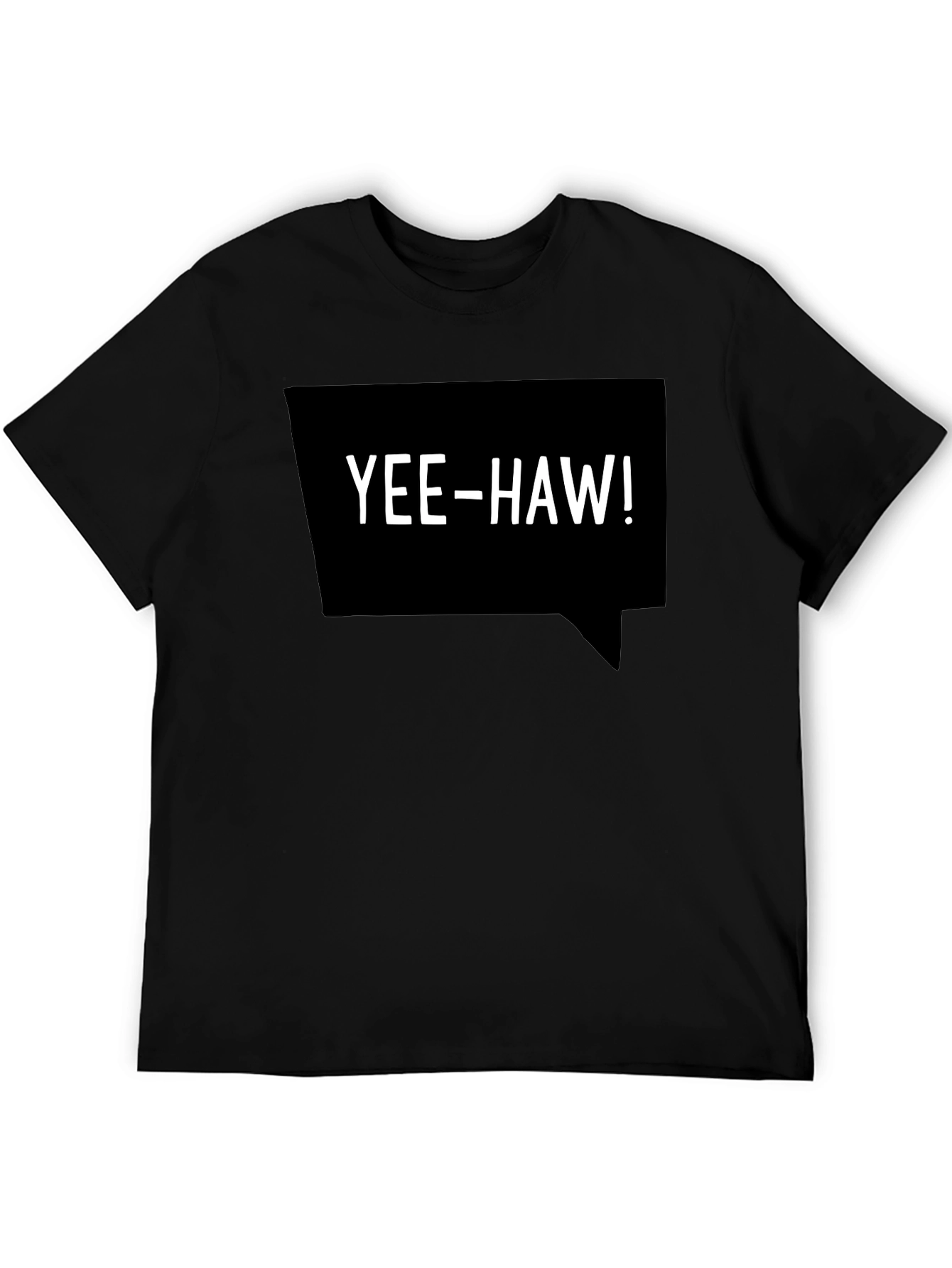 Yee-Haw Speech Bubble Graphic Tee - Black Cotton T-Shirt