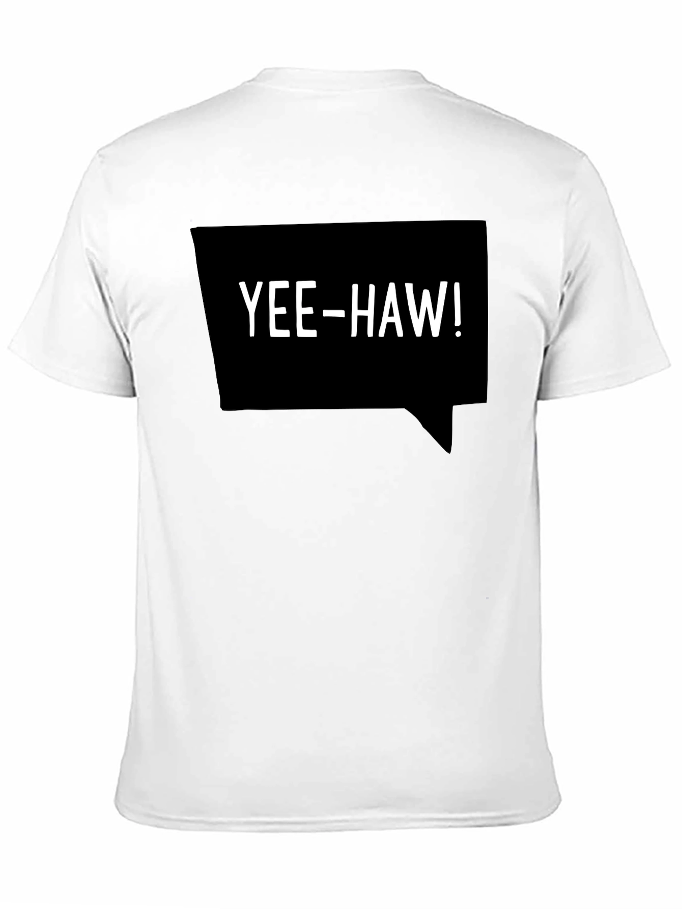 Yee-Haw Speech Bubble Graphic Tee - Black Cotton T-Shirt